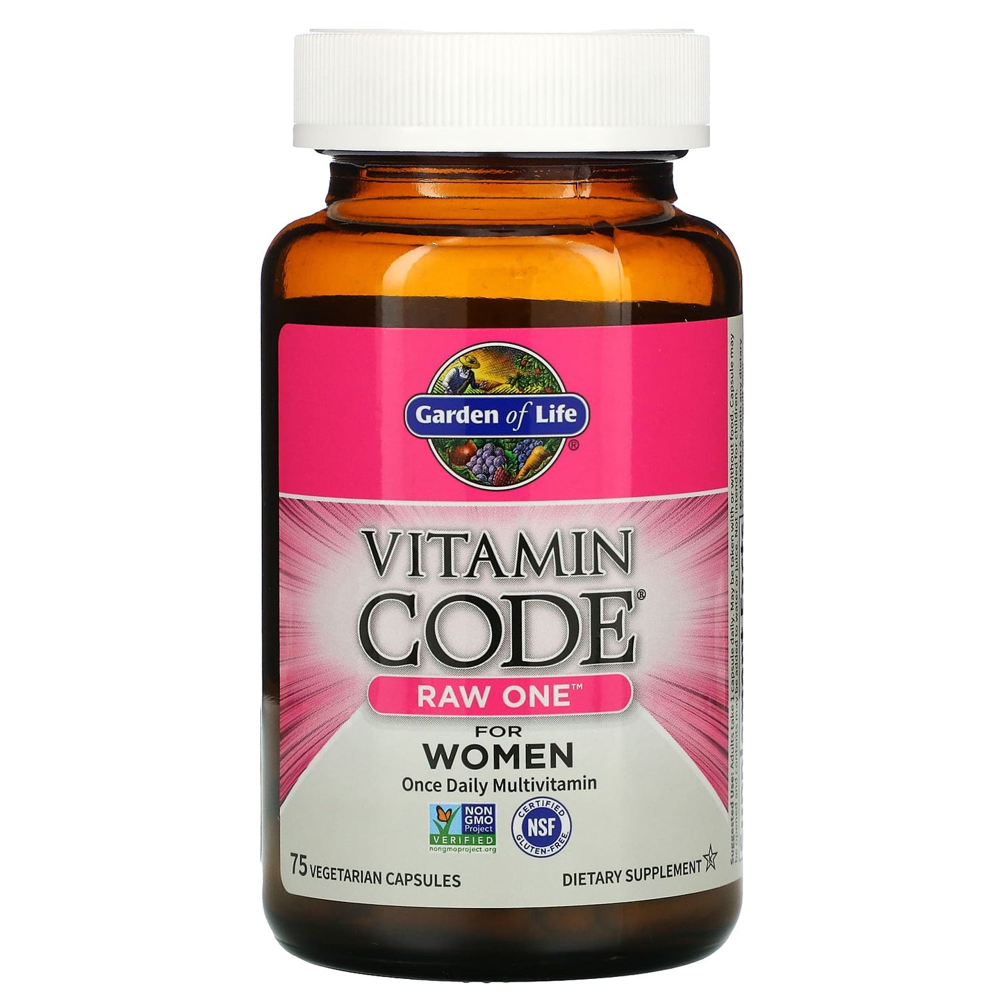Garden of Life, Vitamin Code - RAW One for Women, 75 Vegetarian Capsules UPC 658010114035 | HiLife Vitamins
