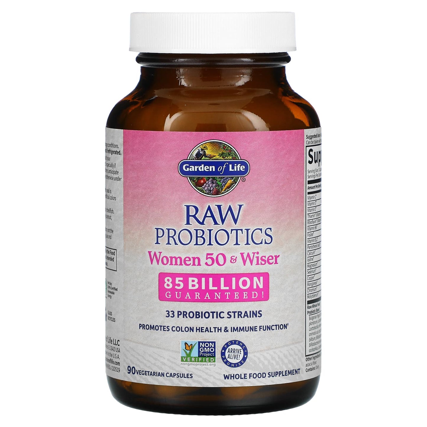 Garden of Life, RAW Probiotics Women 50+, 90 Vegetarian Capsules UPC 658010115681 | HiLife Vitamins