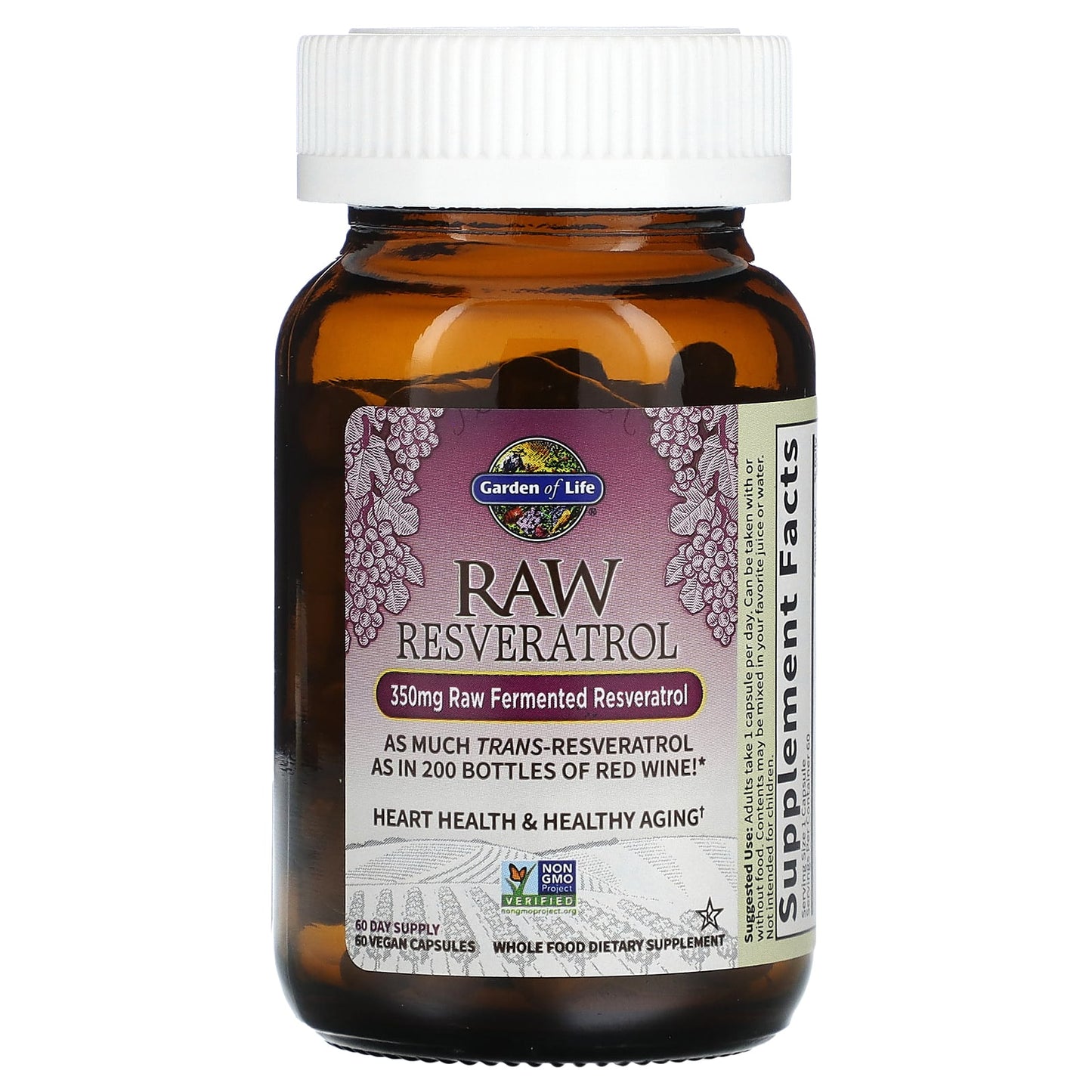 Garden of Life, RAW Resveratrol, 60 Vegan Capsules UPC 658010115919 | HiLife Vitamins
