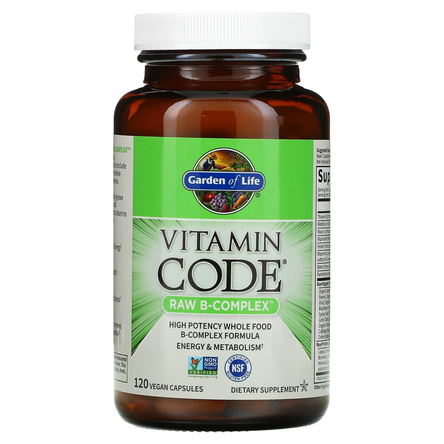 Garden of Life, Vitamin Code Vitamin B Complex, 120 Vegan Capsules UPC 658010116503 | HiLife Vitamins