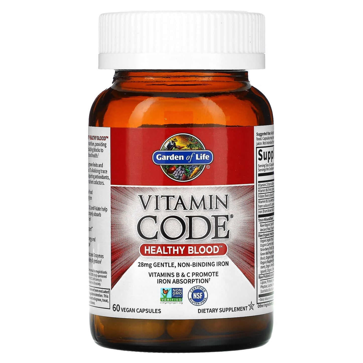 Garden of Life, Vitamin Code Healthy Blood, 60 Vegetarian Capsules UPC 658010116541 | HiLife Vitamins