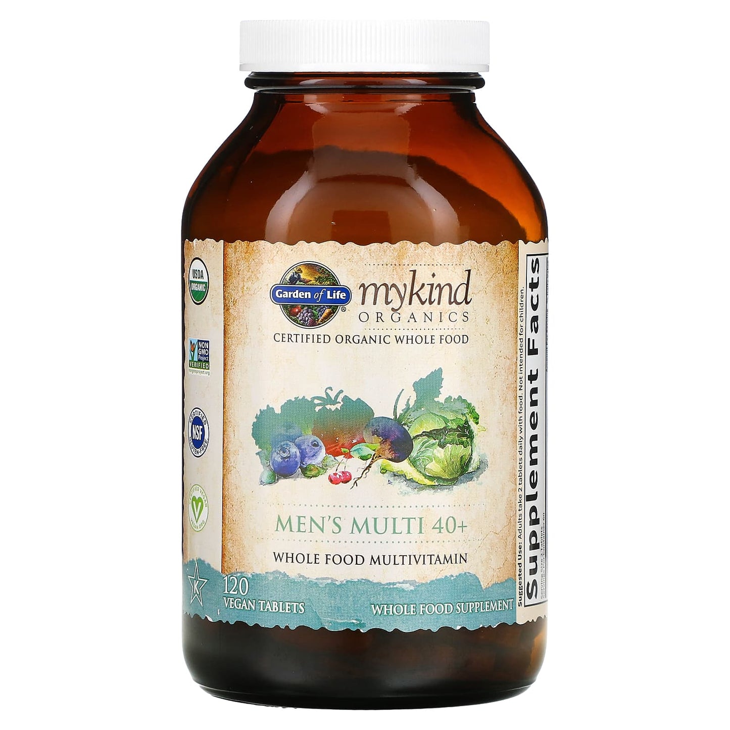 Garden of Life, MyKind Organics, Men's Multi 40+, Whole Food Multivitamin, 120 Vegan Tablets UPC 658010117692 | HiLife Vitamins