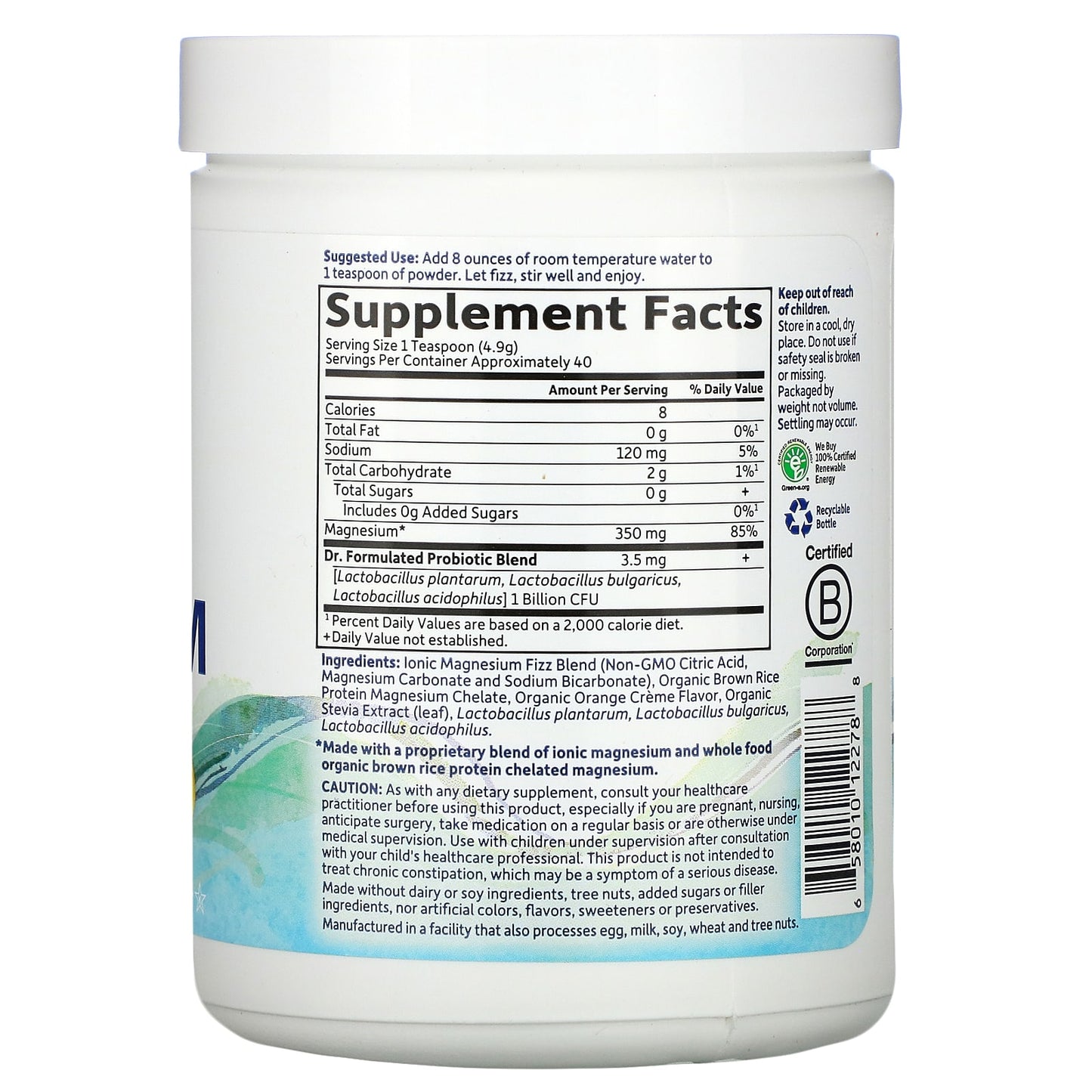 Garden of Life, Dr. Formulated Magnesium Orange, 7 Oz UPC 658010122788 | HiLife Vitamins
