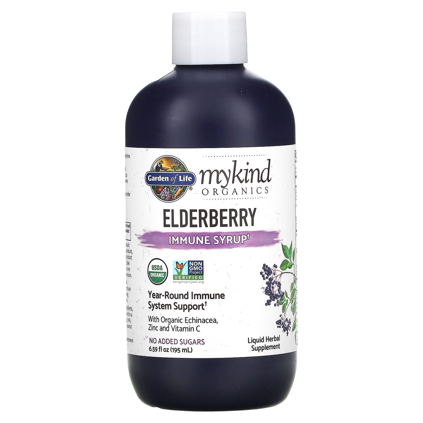 Garden of Life, Mykind Organics Herbal Elderberry Syrup, 6.59 Oz UPC 658010123198 | HiLife Vitamins