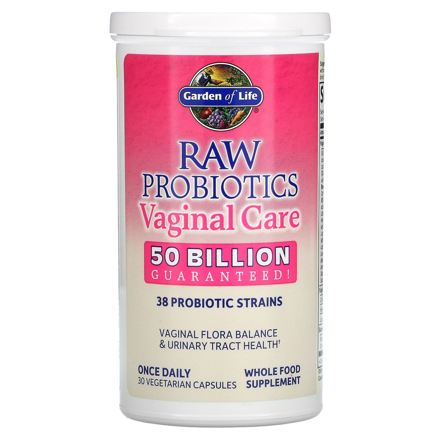 Garden of Life, Raw Probiotics Vaginal Care Shelf, 30 Vegetarian Capsules UPC 658010123341 | HiLife Vitamins