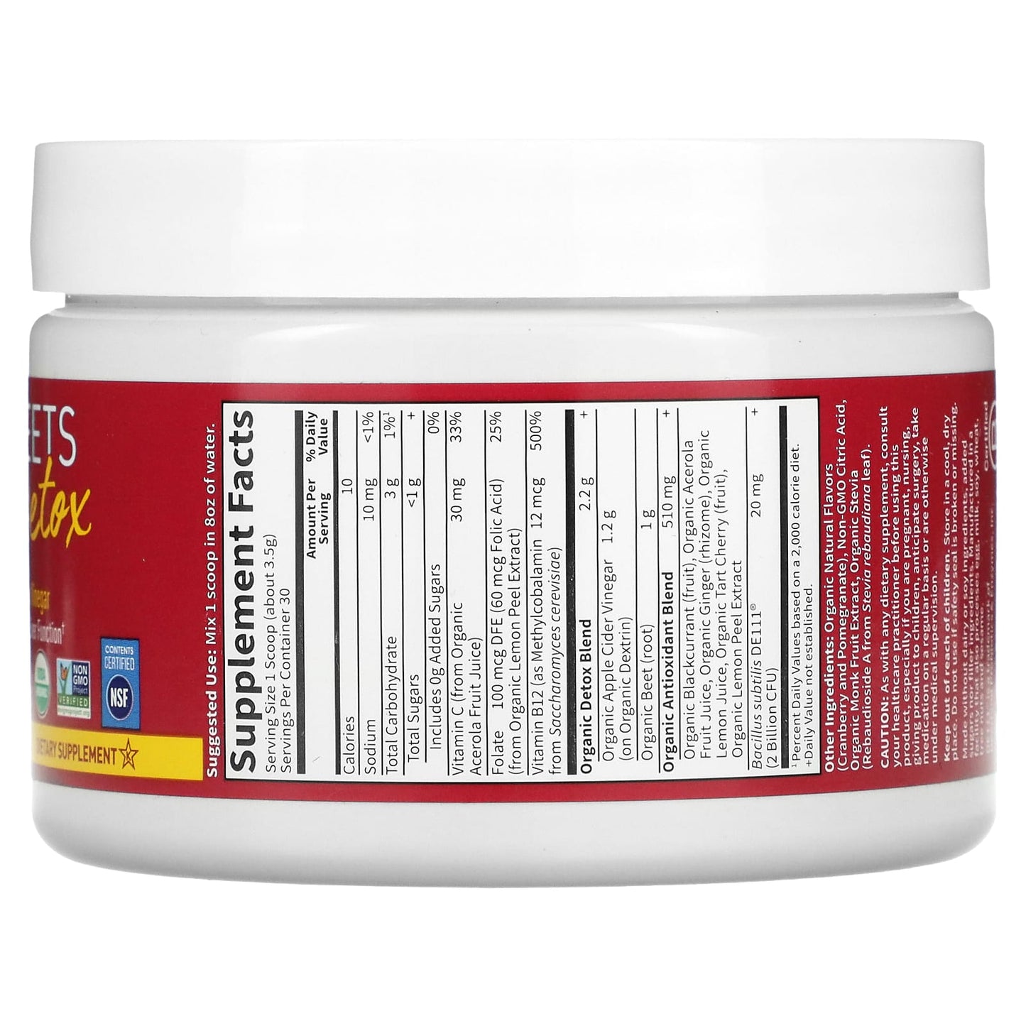 Garden of Life, Beets Detox with Apple Cider Vinegar Cranberry Pomegranate, 3.7 oz UPC 658010131377 | HiLife Vitamins