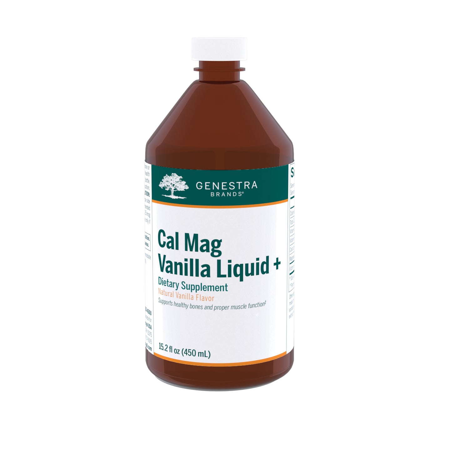 Genestra, Cal Mag Vanilla Liquid +, 15.2 fl oz UPC 883196126408 | HiLife Vitamins