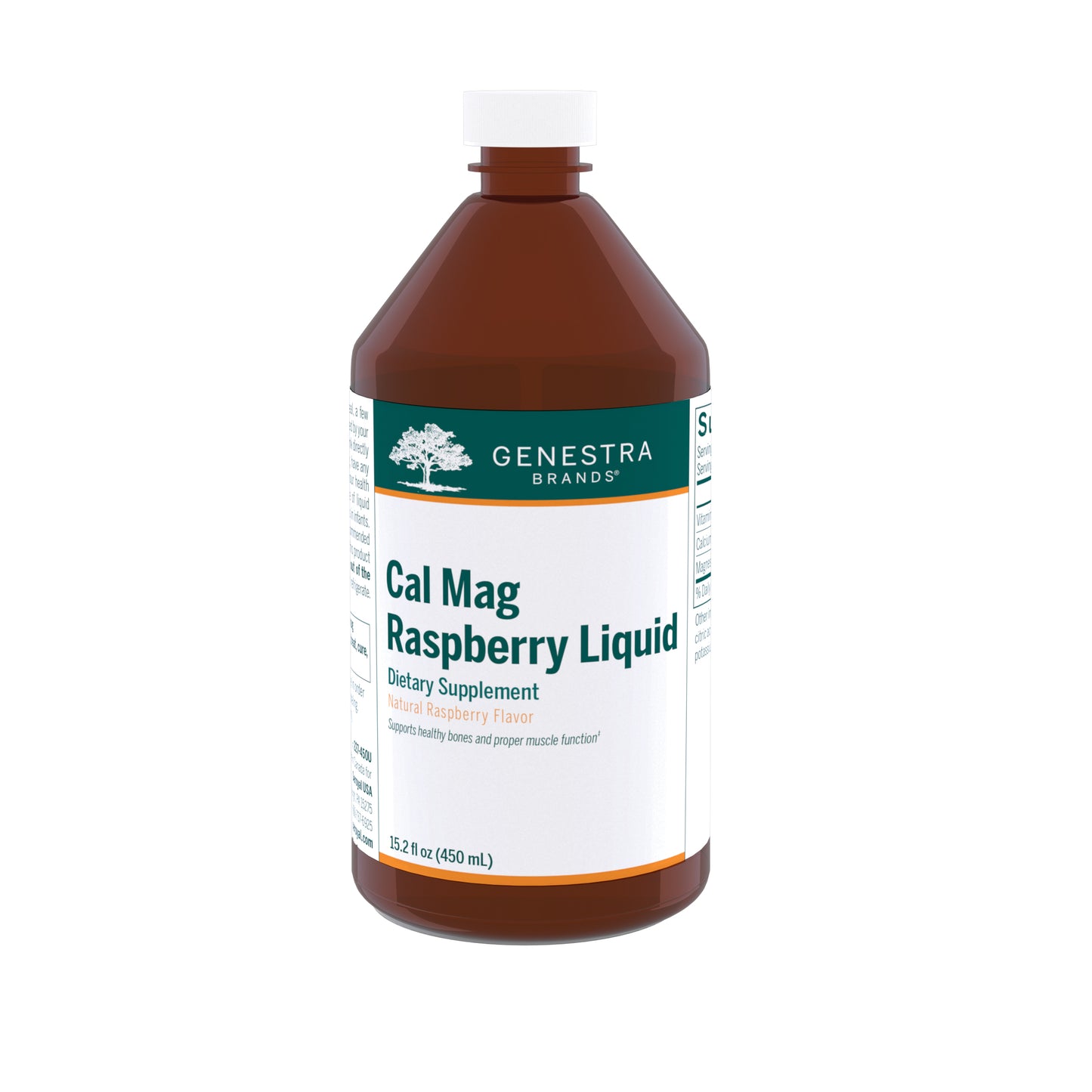 Genestra, Cal Mag Raspberry Liquid, 15.2 fl oz UPC 883196126507 | HiLife Vitamins