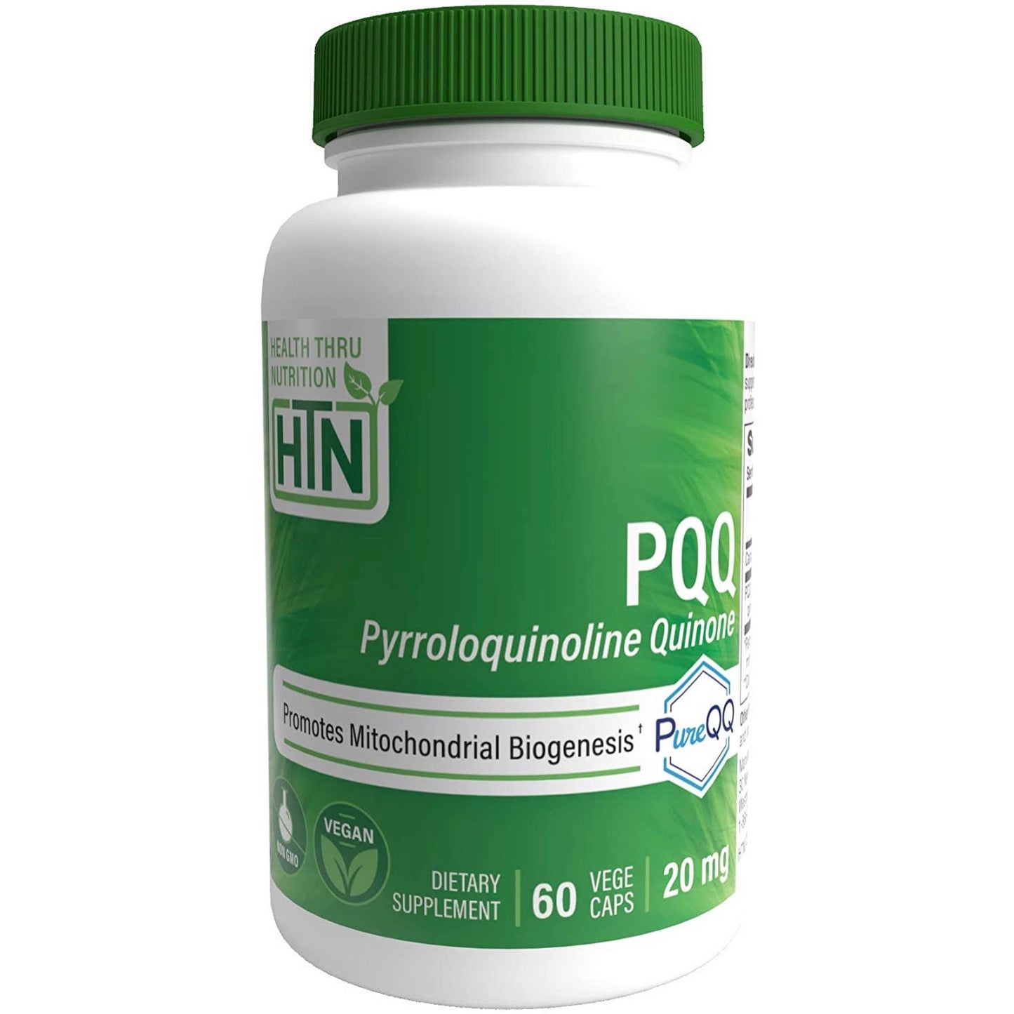 Health Thru Nutrition, PQQ (as PureQQ™) 20mg (NON-GMO), 60 Veggie Capsules UPC 819193020739 | HiLife Vitamins