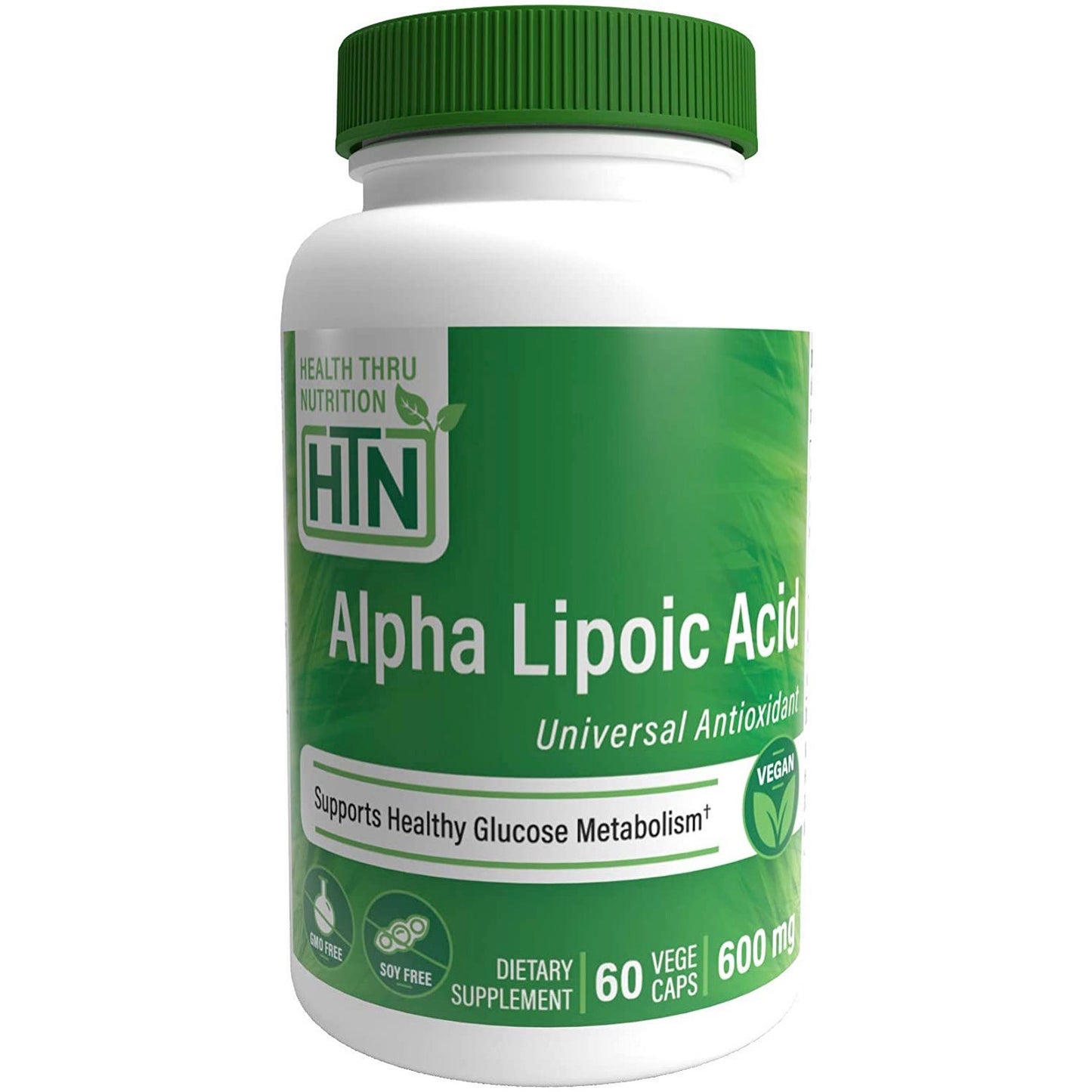 Health Thru Nutrition, Alpha Lipoic Acid (ALA) 600 mg Vegan NON-GMO, 60 Veggie Capsules - 819193020890 | Hilife Vitamins