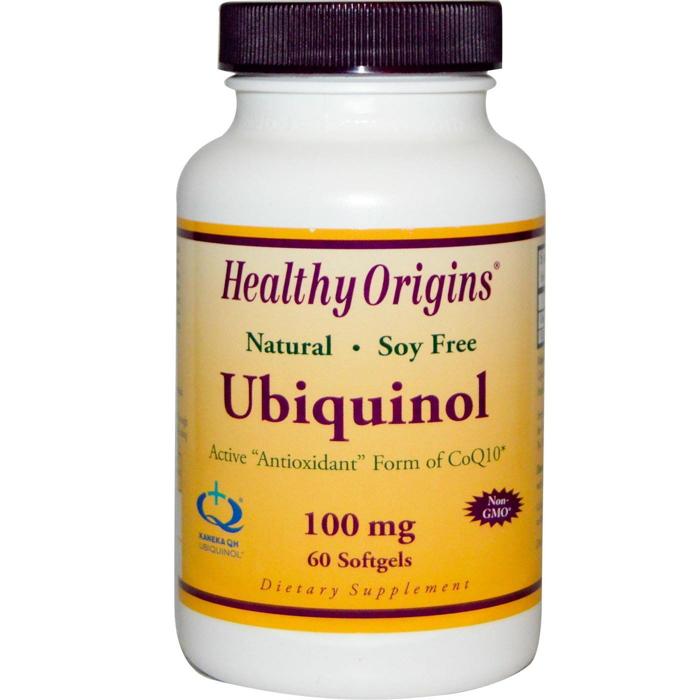 Healthy Origins, Ubiquinol 100 mg Soy Free Non-Gmo, 60 Softgels UPC 603573364670 | HiLife Vitamins
