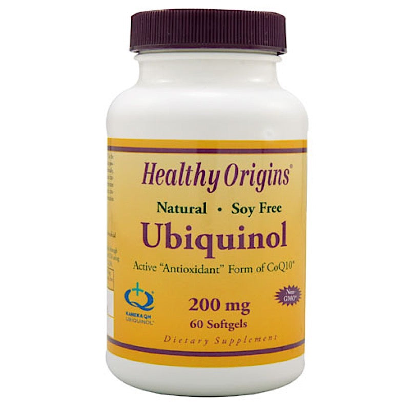 Healthy Origins, Ubiquinol 200 mg Soy Free Non-Gmo, 60 Softgels UPC 603573364748 | HiLife Vitamins