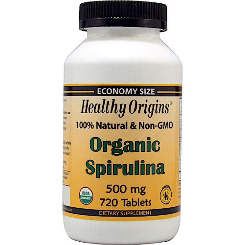 Healthy Origins, Spirulina 500 mg Organic & Kosher, 720 Tablets UPC 603573882396 | HiLife Vitamins
