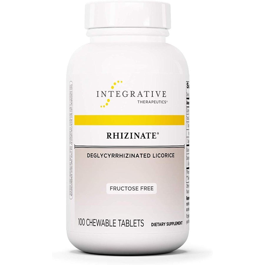 Integrative Therapeutics, Rhizinate Deglycyrrhizinated Licorice - Fructose Free, 100 Tablets UPC 871791002753 | HiLife Vitamins