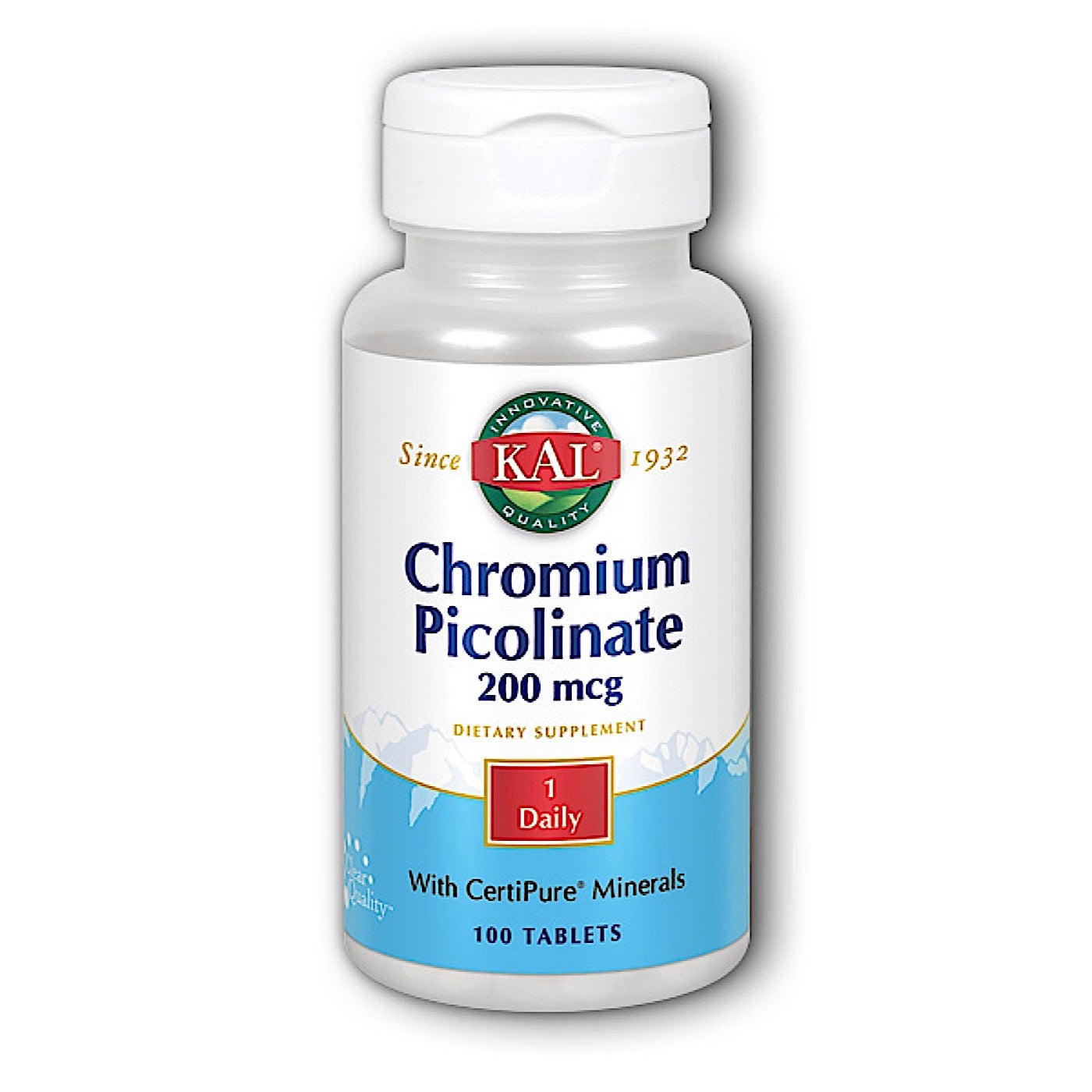 Kal, Chromium Picolinate 200mcg, 100 Tablets UPC 021245593102 | HiLife Vitamins
