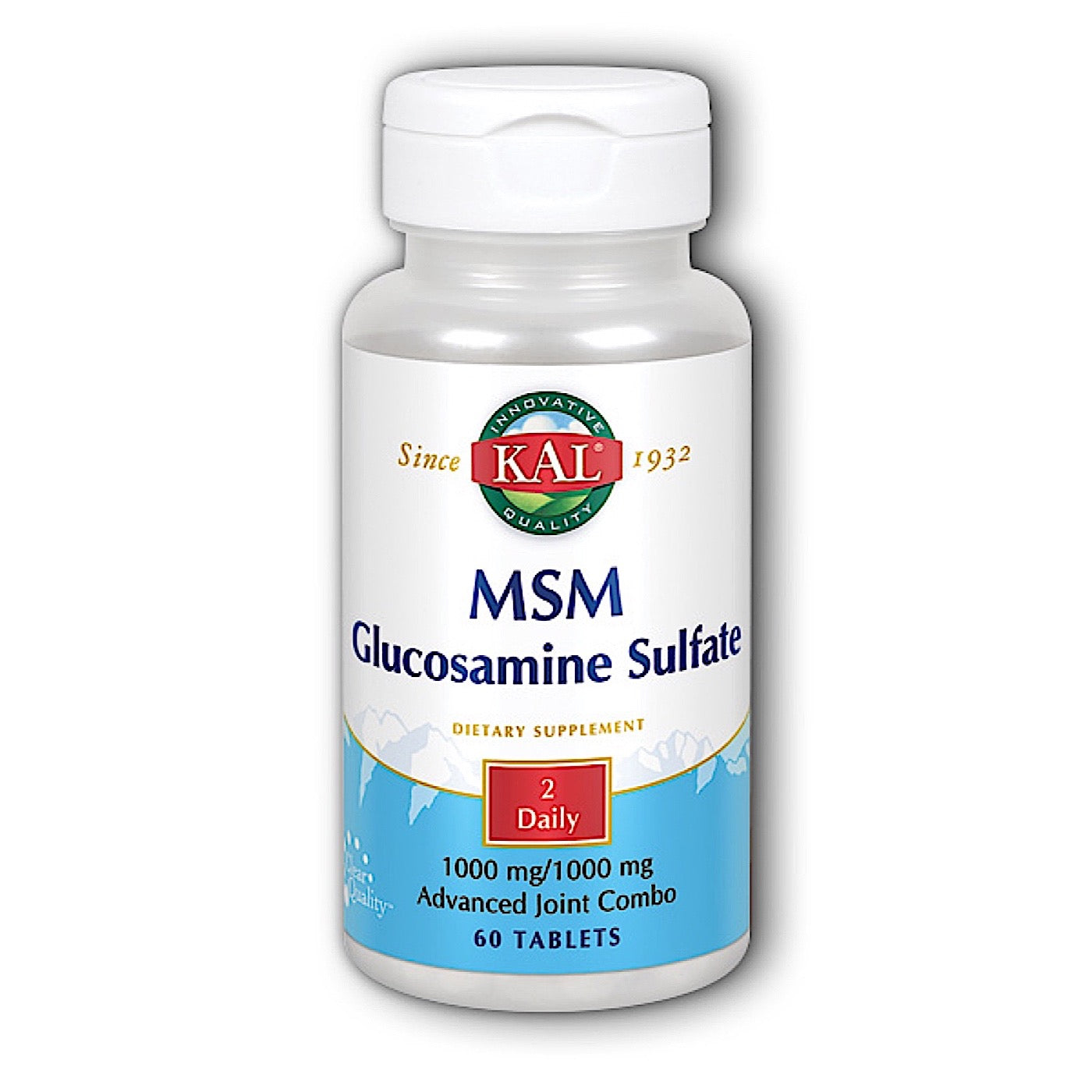 Kal, MSM Gluc Sulfate 500/500mg, 60 Tablets UPC 021245724407 | HiLife Vitamins