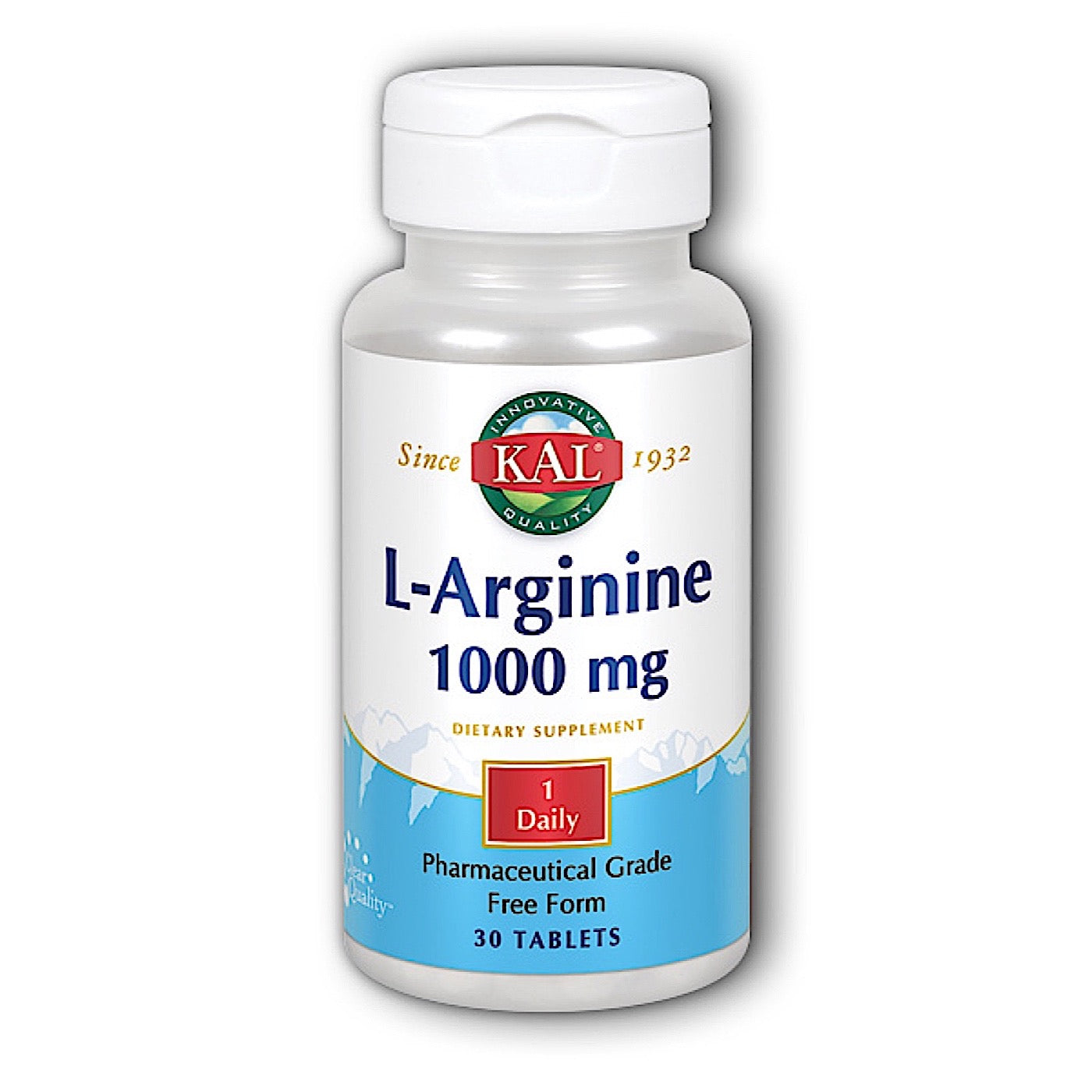 Kal, L-Arginine 1000mg, 30 Tablets UPC 021245794578 | HiLife Vitamins