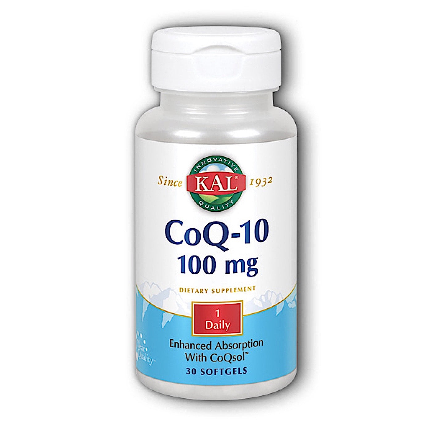 Kal, CoQ-10 100mg, 30 Softgels UPC 021245872047 | HiLife Vitamins