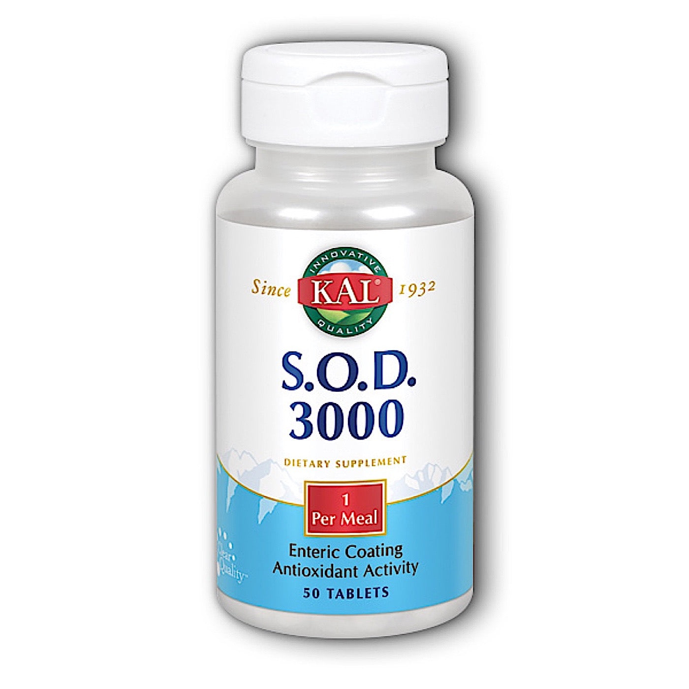 Kal, SOD 3 250mg, 50 Tablets UPC 021245899563 | HiLife Vitamins