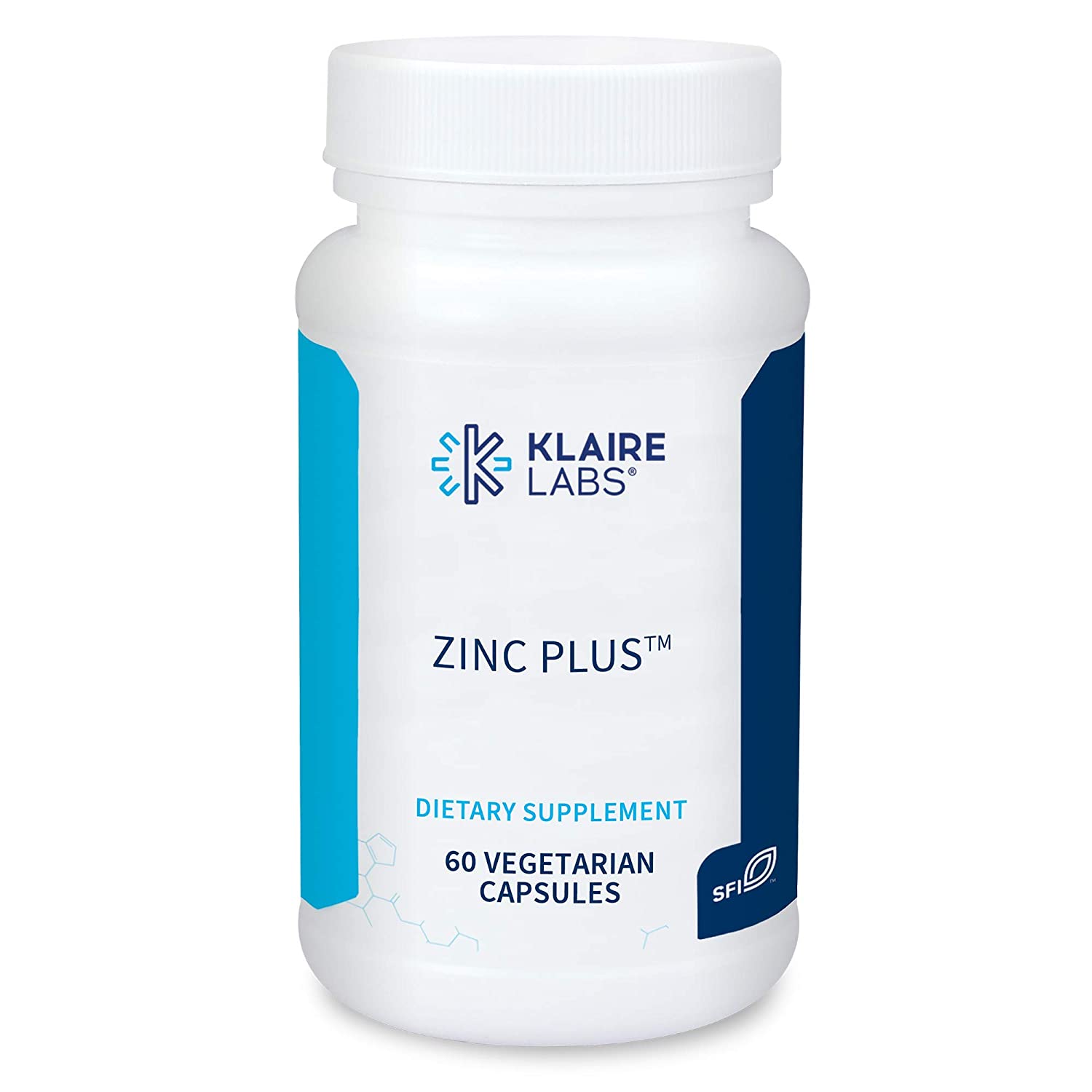 Klaire Labs, Zinc Plus, 60 Vegetarian Capsules UPC 709616804063 | HiLife Vitamins
