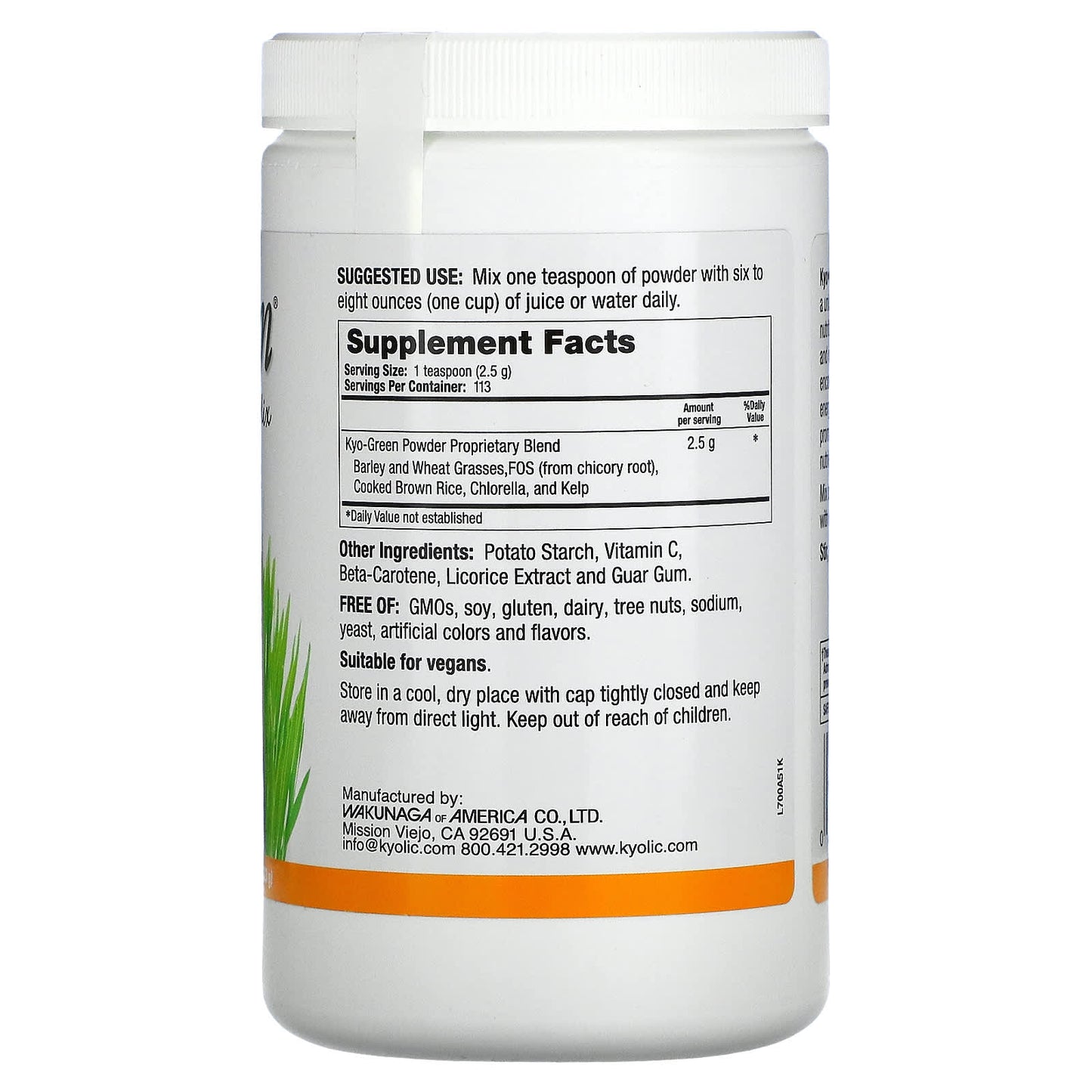 Kyolic, Kyo-Green No Maltodextrin, 10 Oz UPC 023542700511 | HiLife Vitamins