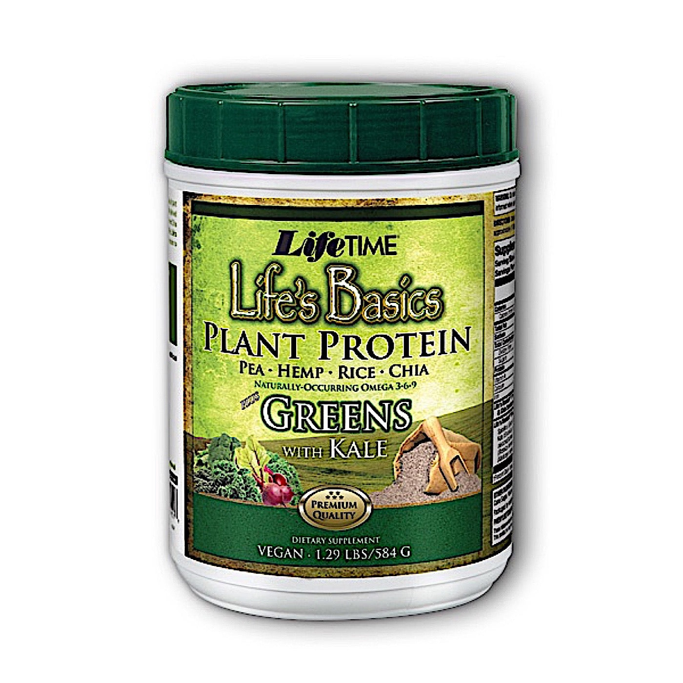 Lifetime, Life's Basics Greens Protein Powder, 1.58 Lbs UPC 053232900518 | HiLife Vitamins