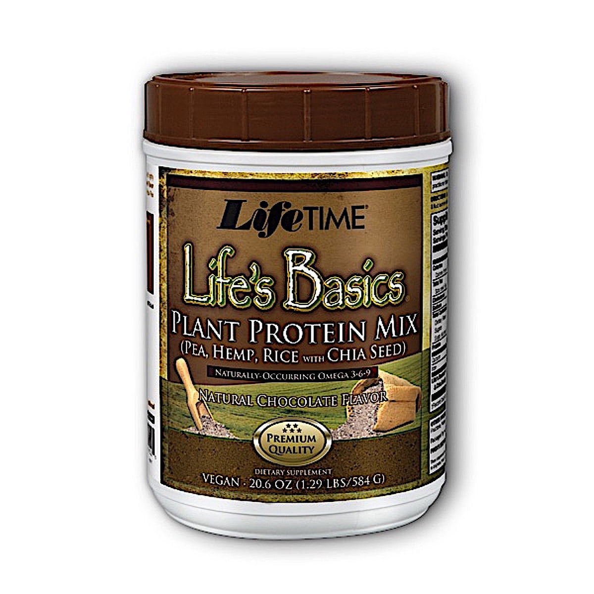 Lifetime, Life's Basics Plant Protein Chocolate Powder, 1.75 Lbs HiLife Vitamins
