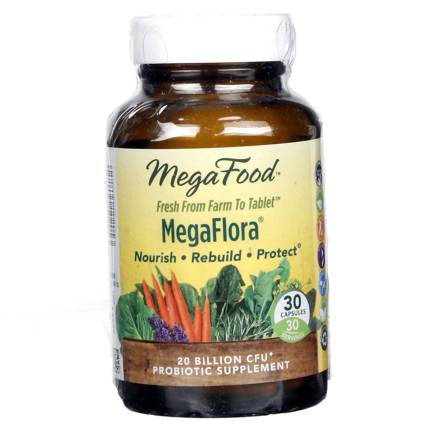 Megafood, Megaflora, 30 Capsules UPC 051494102053 | HiLife Vitamins