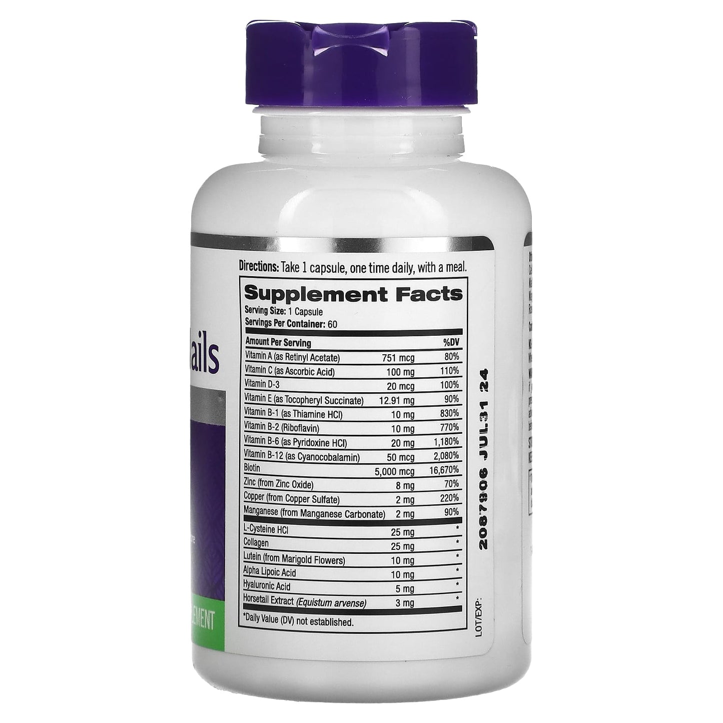 Natrol, Skin, Hair, Nails with Lutein, 60 Capsules UPC 047469071400 | HiLife Vitamins