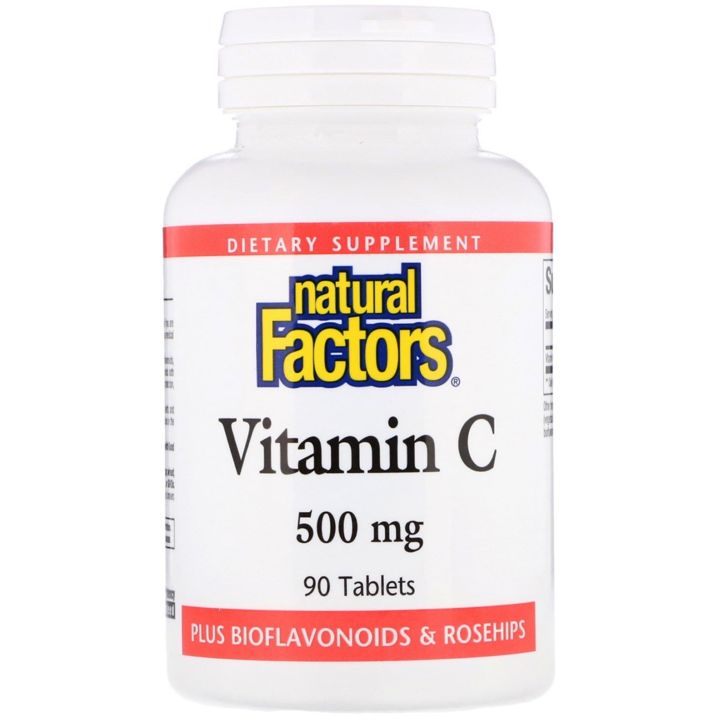 Natural Factors, Vitamin C 500 mg With Bioflavonoids & Rosehips, 90 Tablets UPC 068958013008 | HiLife Vitamins