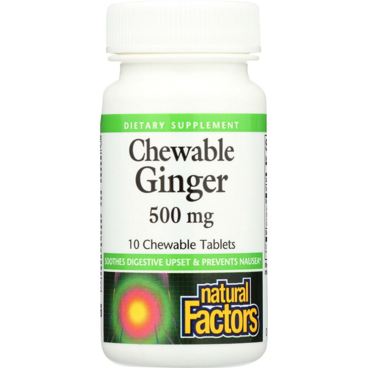 Natural Factors, Chewable Ginger, 500 mg, 10 Chewable Tablets UPC 068958045047 | HiLife Vitamins