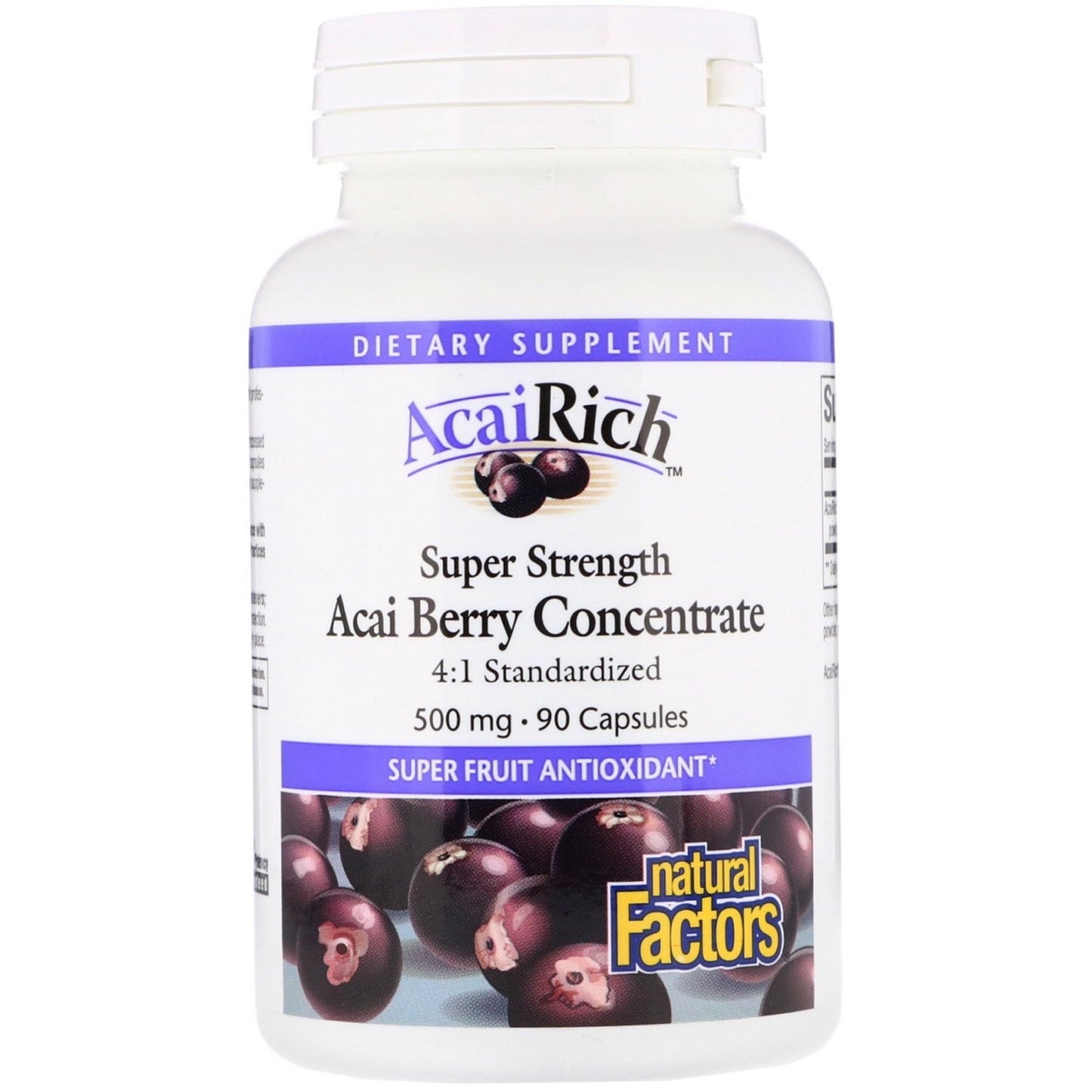 Natural Factors, Acairich Super Strength 500 mg, 90 Capsules UPC 068958045306 | HiLife Vitamins