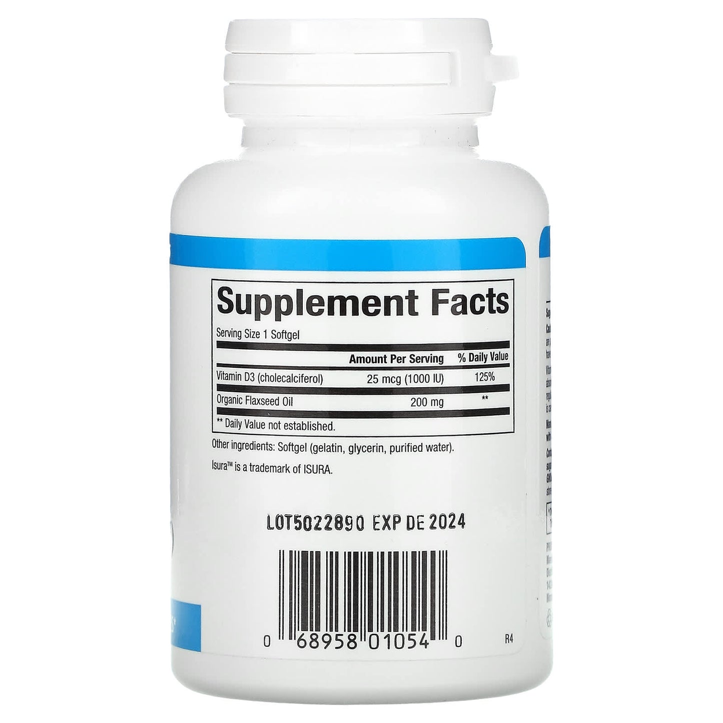 Natural Factors, Vitamin D3, 25 mcg (1,000 IU), 180 Softgels UPC 068958010540 | HiLife Vitamins