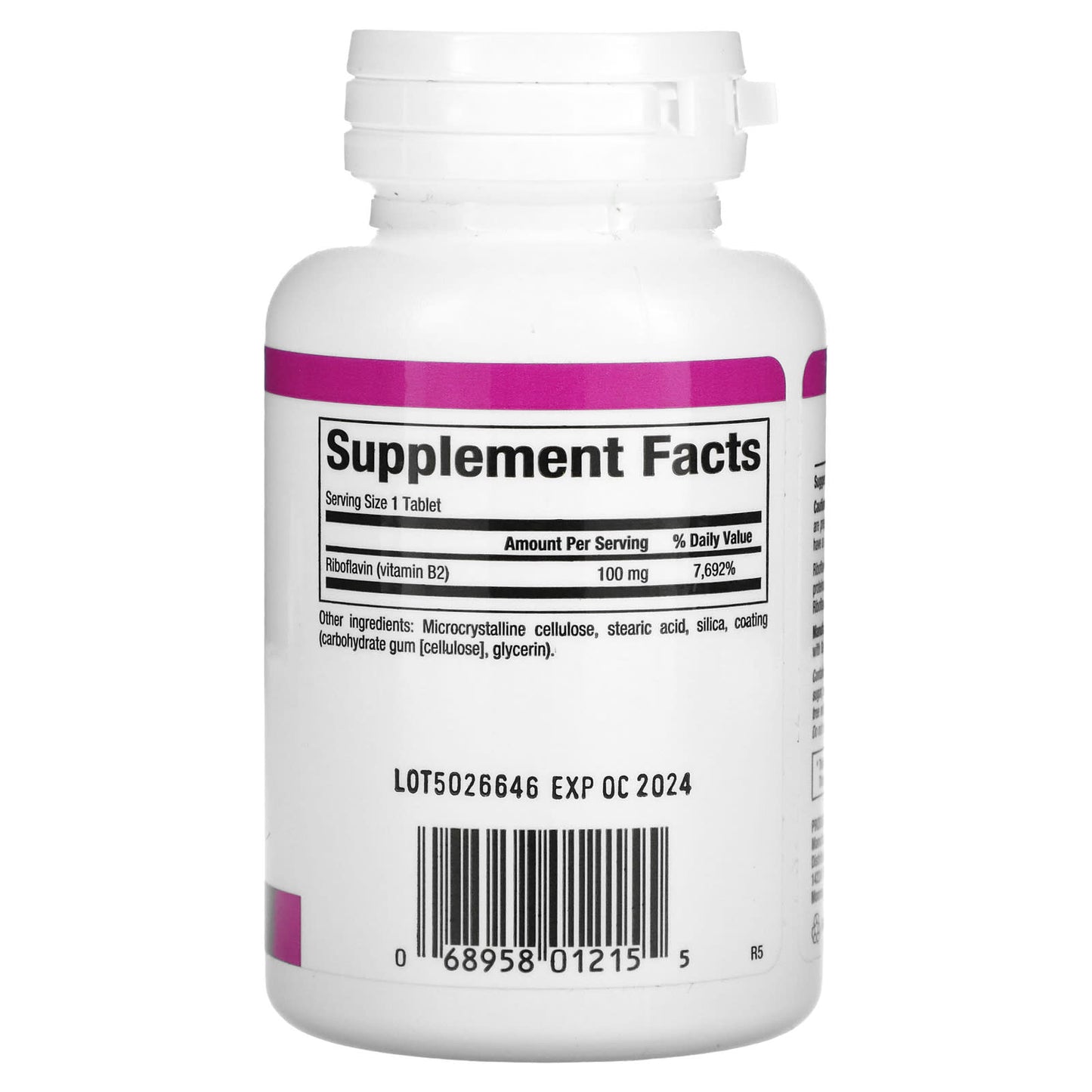 Natural Factors, Vitamin B2, Riboflavin, 100 mg, 90 Tablets UPC 068958012155 | HiLife Vitamins
