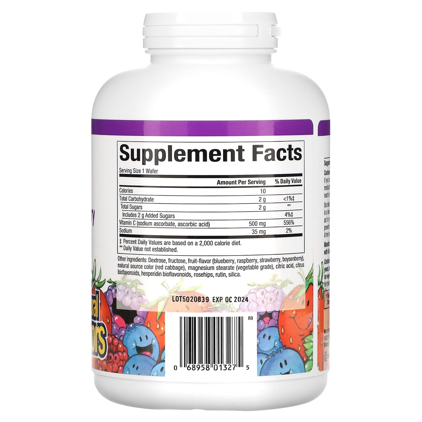 Natural Factors, Fruit-Flavor Chew C, Blueberry, Raspber, 180 Tablets UPC 068958013275 | HiLife Vitamins