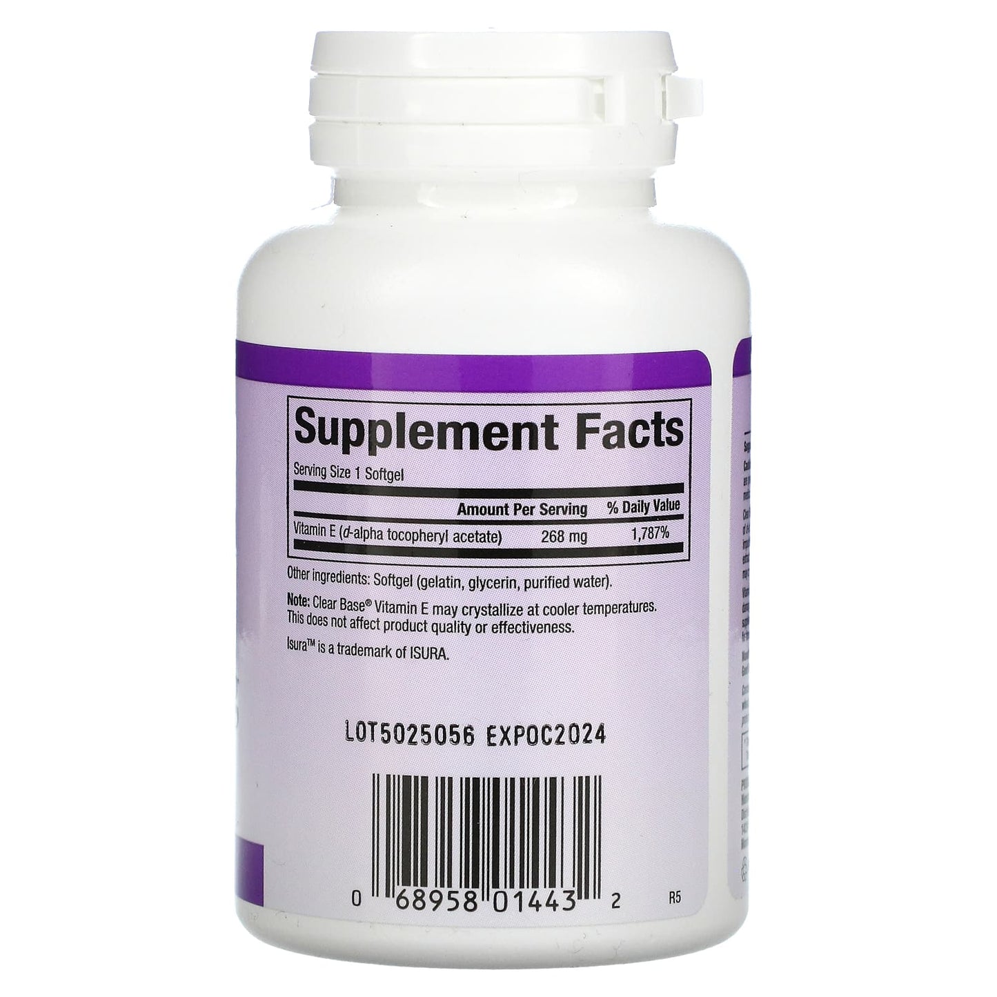 Natural Factors, Clear Base Vitamin E, 268 mg (400 IU), 60 Softgels UPC 068958014432 | HiLife Vitamins