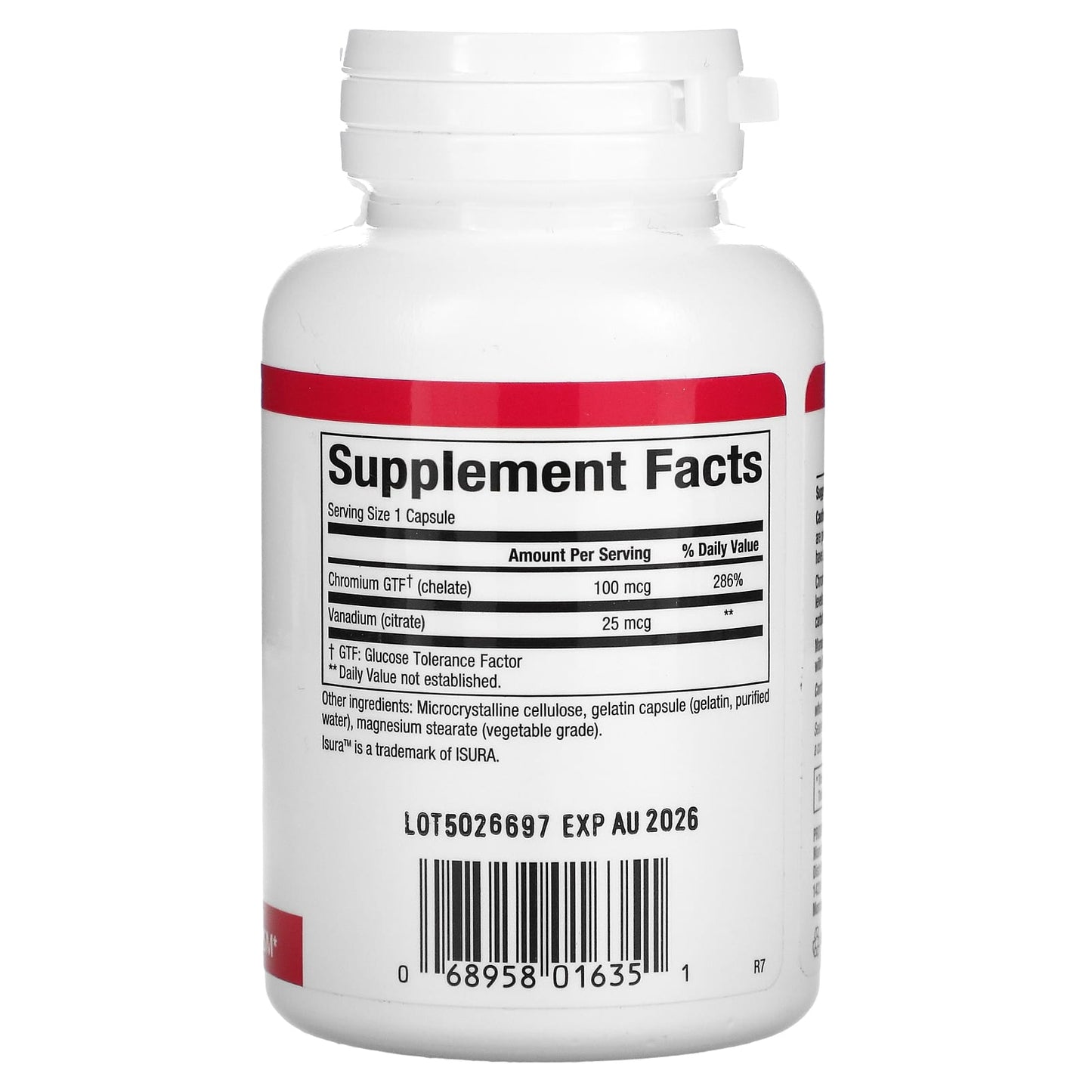 Natural Factors, Chromium & Vanadium, 125 mcg, 90 Capsules UPC 068958016351 | HiLife Vitamins