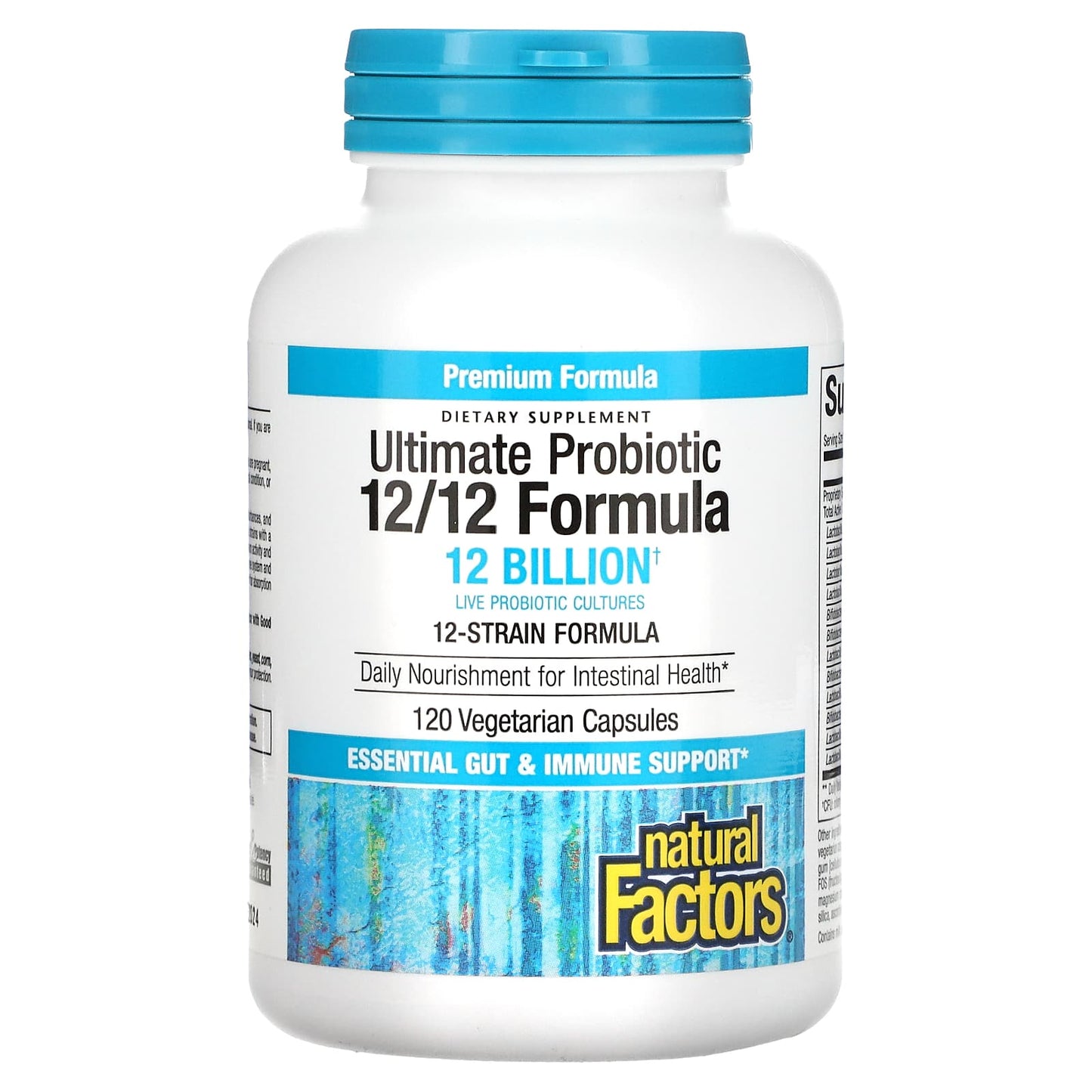 Natural Factors, Ultimate Probiotic, 12/12 Formula, 12 B, .4 Capsules UPC 068958018485 | HiLife Vitamins
