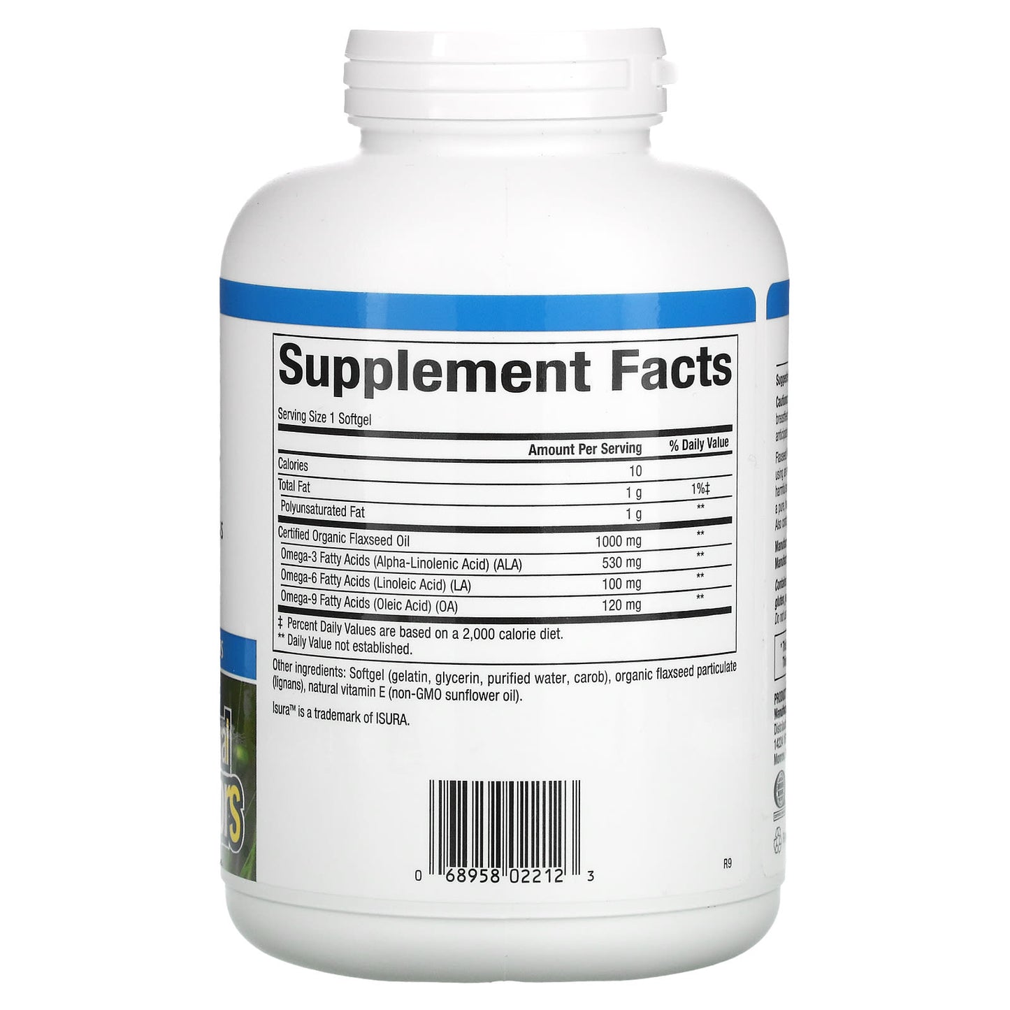 Natural Factors, OmegaFactors, Flaxseed Oil, 1000 mg, 360 Softgels UPC 068958022123 | HiLife Vitamins