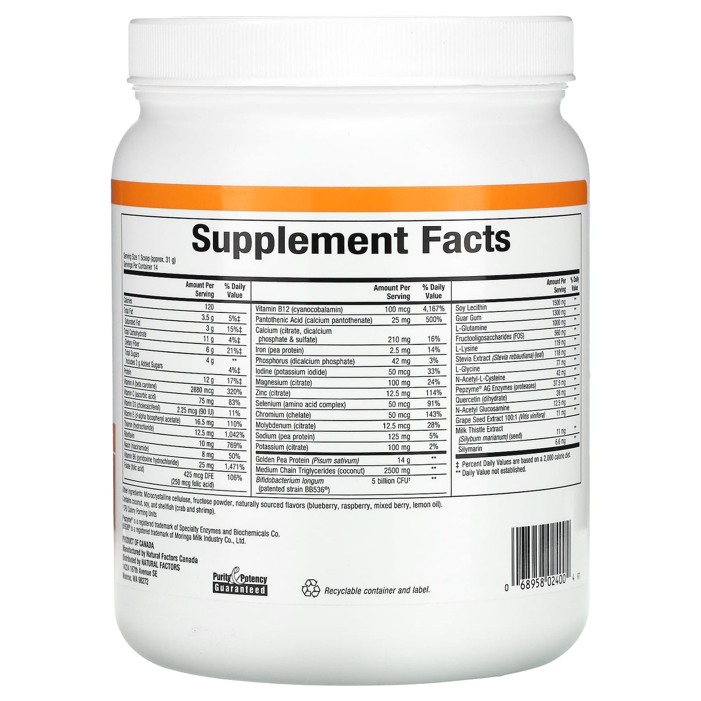 Natural Factors, RevitalX, Intestinal Rejuvenation Formu, 1 Lb UPC 068958024004 | HiLife Vitamins