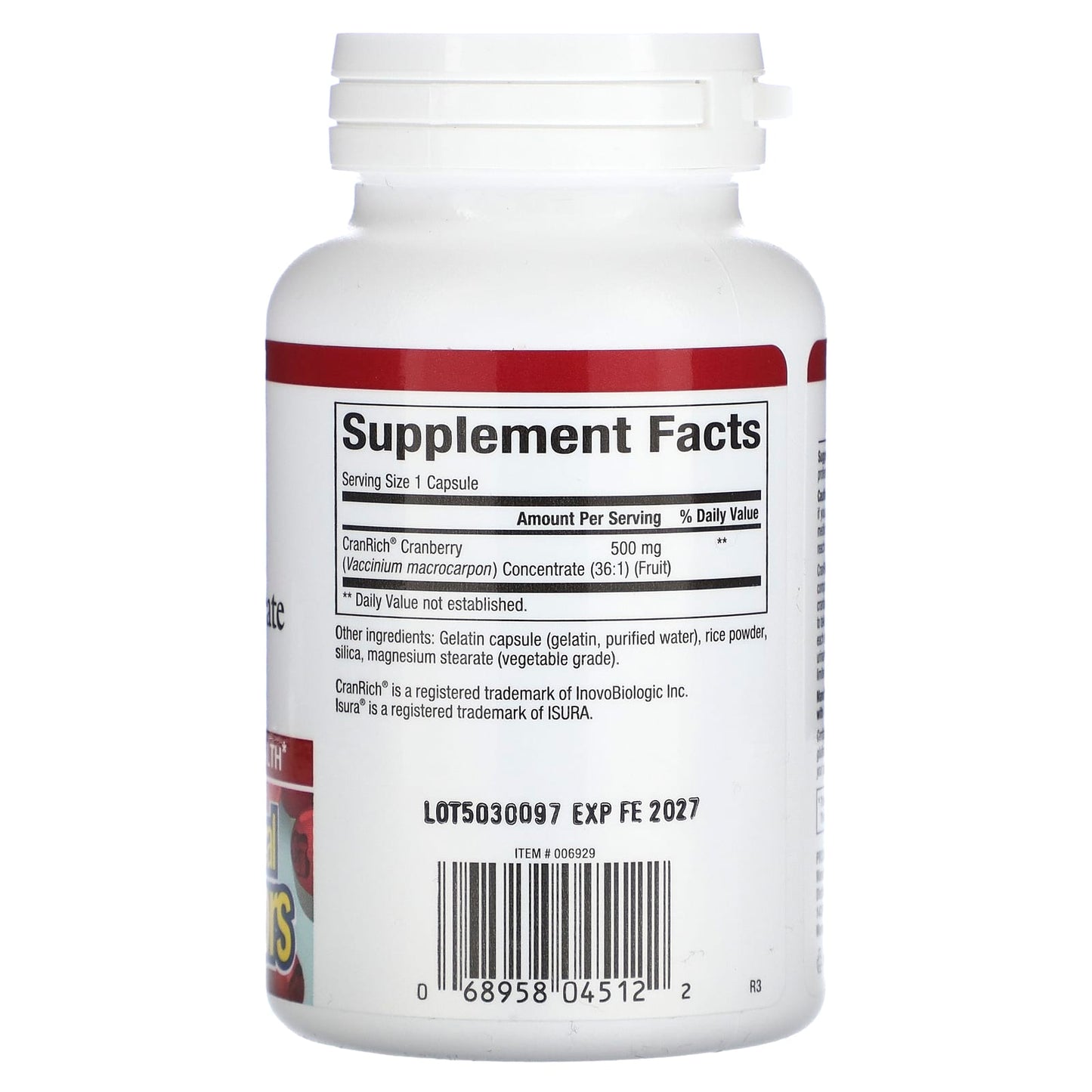 Natural Factors, CranRich, Super Strength, Cranberry Con, 90 Capsules UPC 068958045122 | HiLife Vitamins
