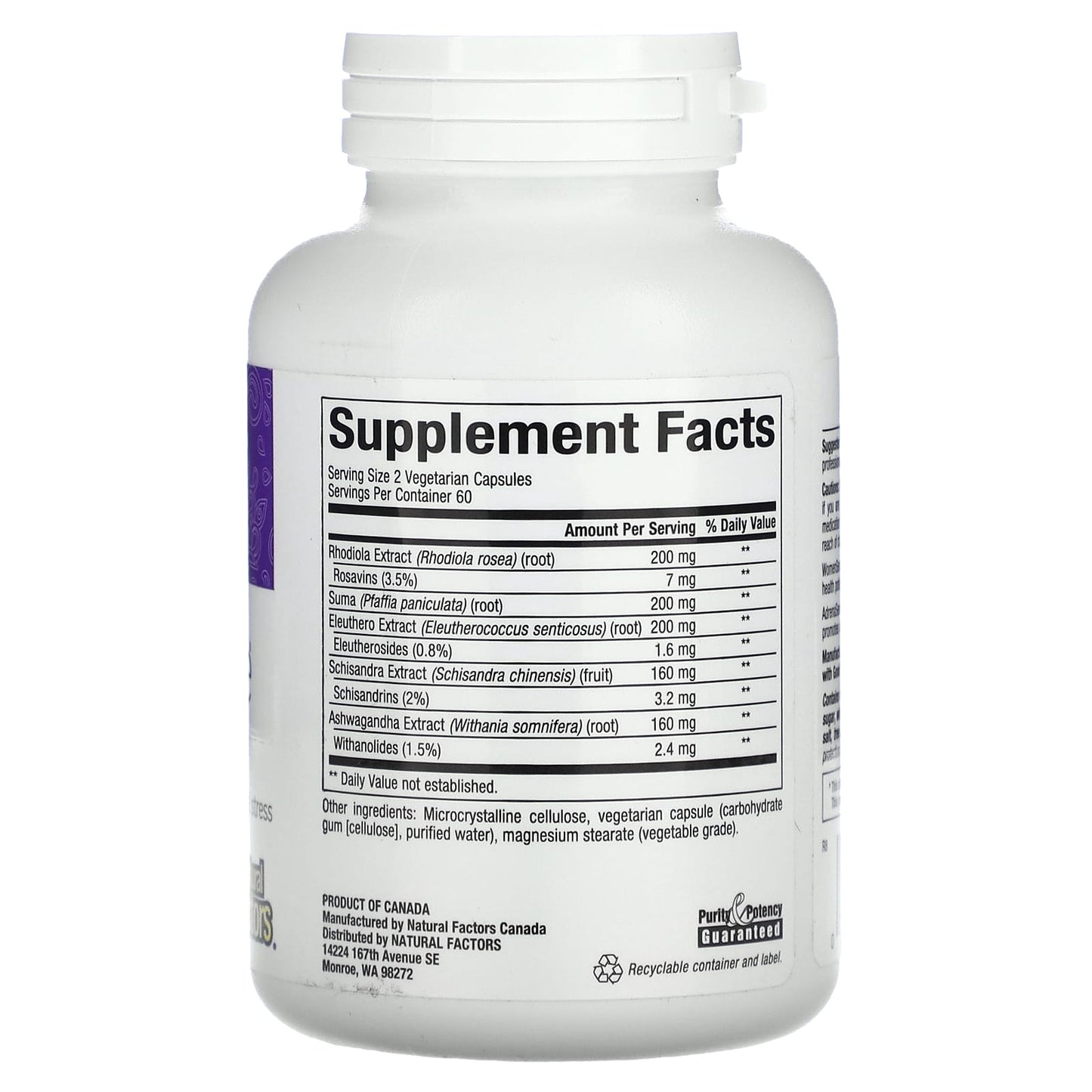 Natural Factors, WomenSense, AdrenaSense, Adrenal Formul, 120 Capsules UPC 068958049427 | HiLife Vitamins