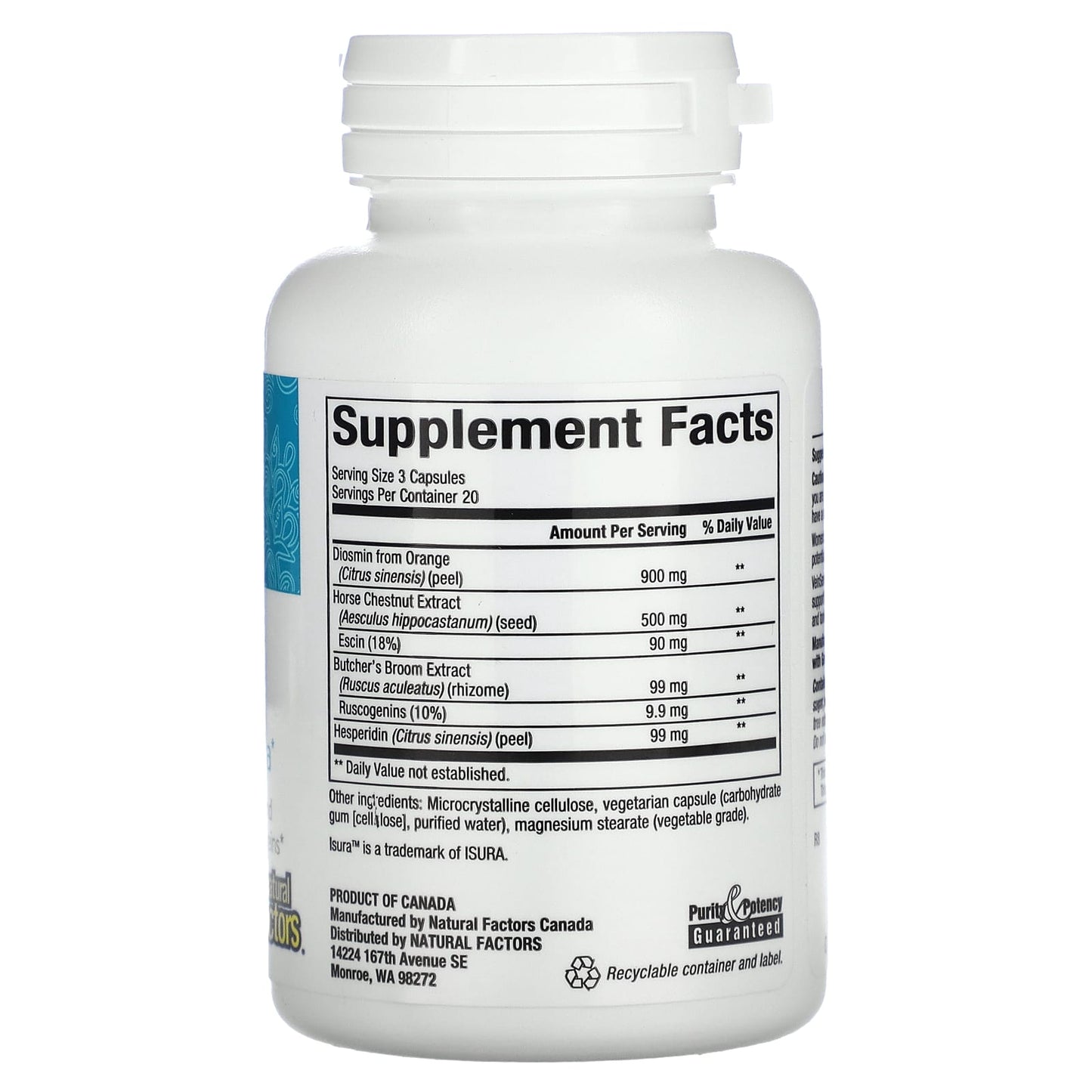 Natural Factors, WomenSense, VeinSense, 60 Capsules UPC 068958049434 | HiLife Vitamins