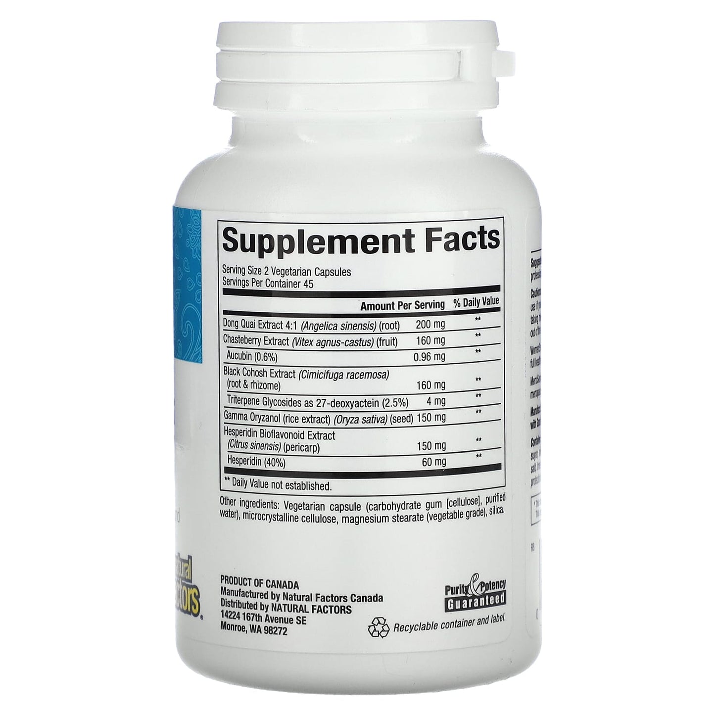 Natural Factors, WomenSense, MenoSense, Menopause Formul, 90 Capsules UPC 068958049502 | HiLife Vitamins