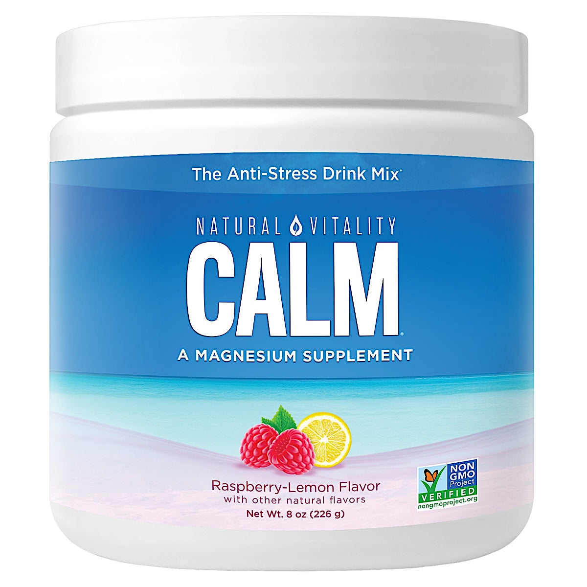 Natural Vitality, Natural Calm Lemon/Raspberry, 8 Oz UPC 183405042506 | HiLife Vitamins