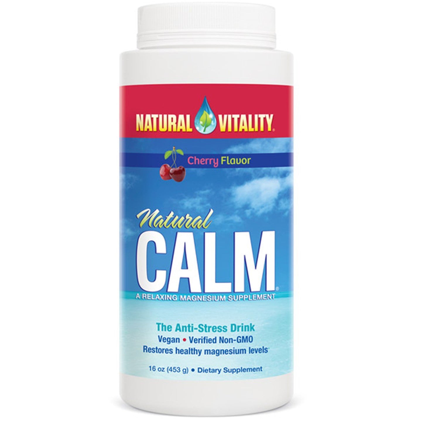 Natural Vitality, Natural Calm Cherry, 16 Oz UPC 875534001959 | HiLife Vitamins