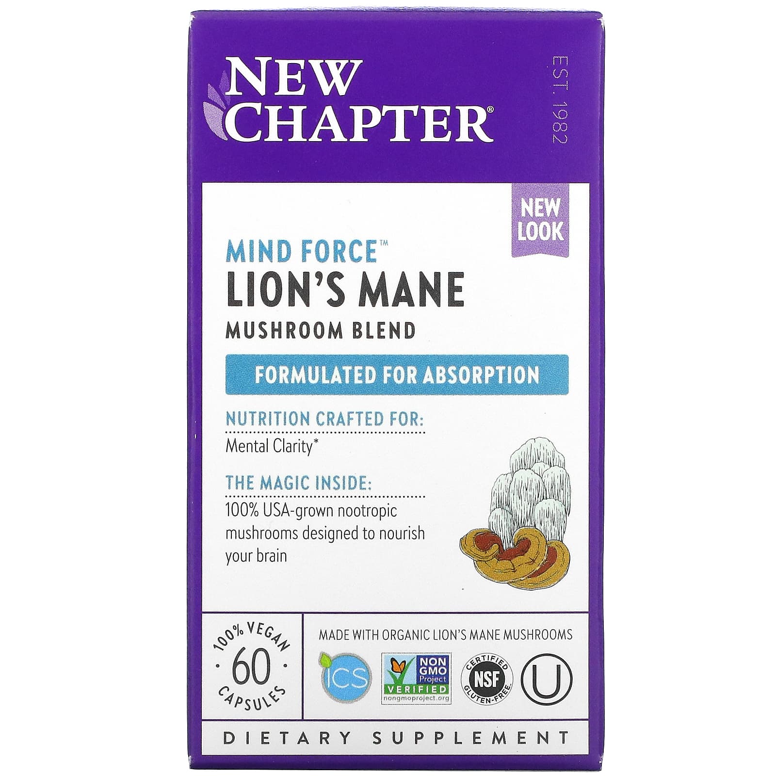 New Chapter, Lifeshield Mind Force, 60 Capsules UPC 727783002419 | HiLife Vitamins
