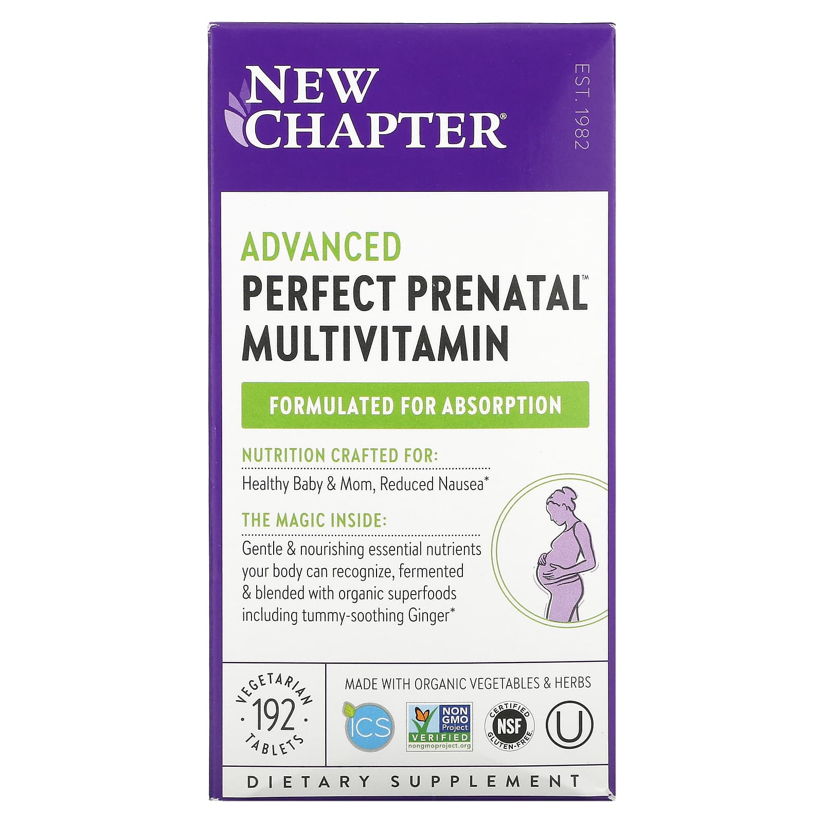 New Chapter, Advanced Perfect Prenatal Multivitamin, 192 Tablets UPC 727783003171 | HiLife Vitamins