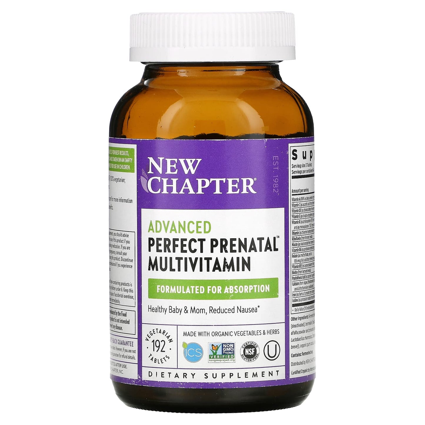 New Chapter, Advanced Perfect Prenatal Multivitamin, 192 Tablets UPC 727783003171 | HiLife Vitamins