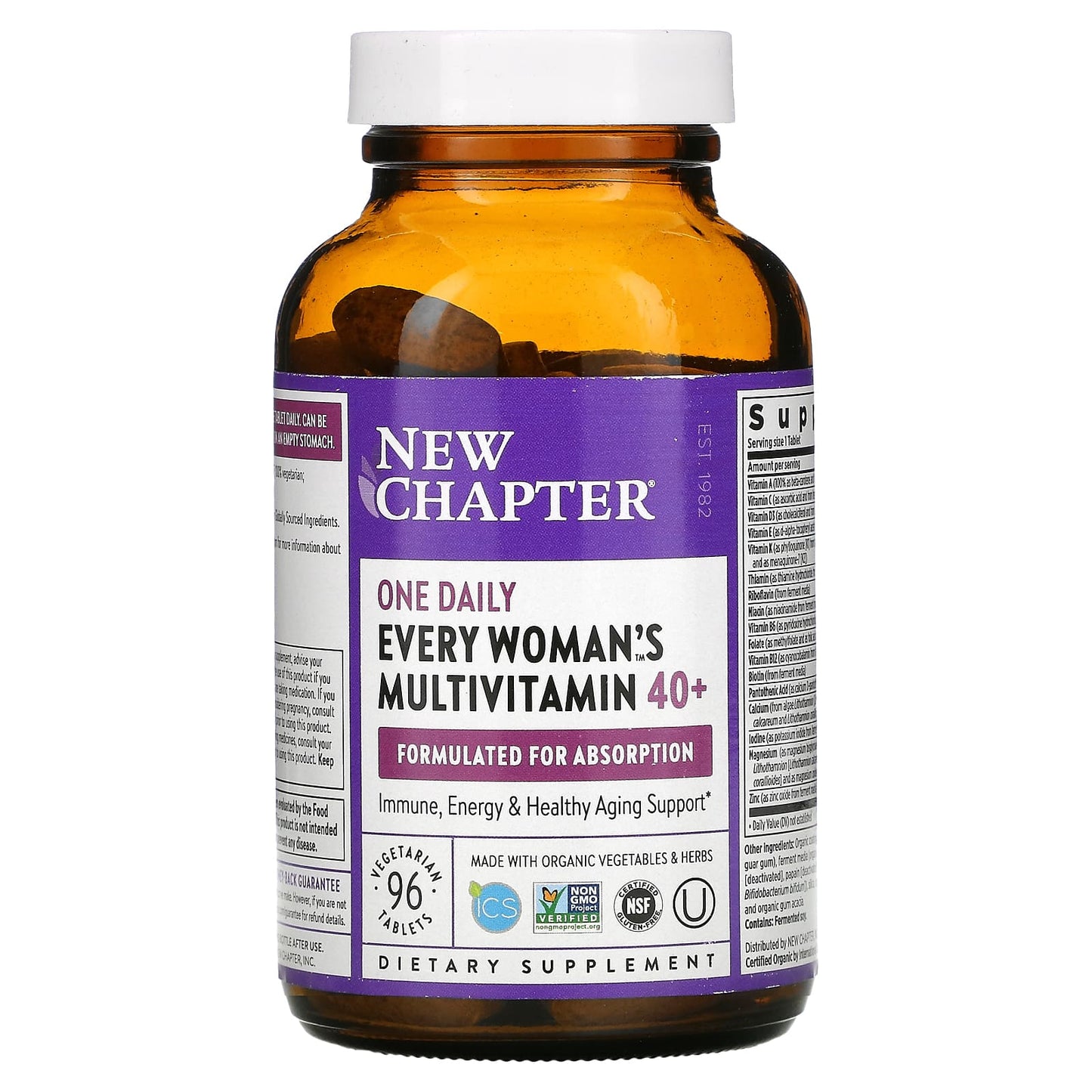 New Chapter, One Daily, Every Woman’s Multivitamin 40+, 96 Tablets UPC 727783003645 | HiLife Vitamins